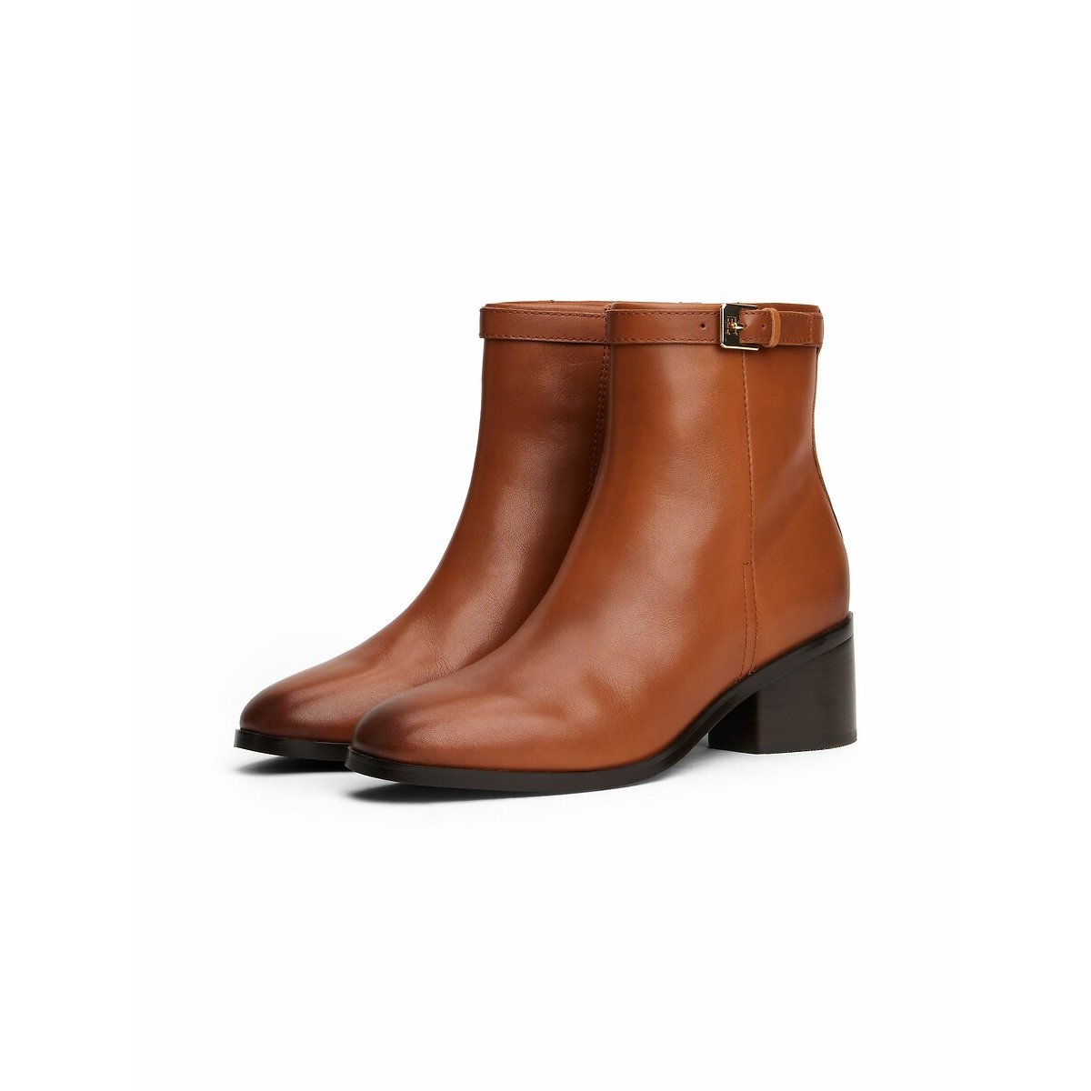 Leather Heeled Ankle Boots cognac, TOMMY HILFIGER
