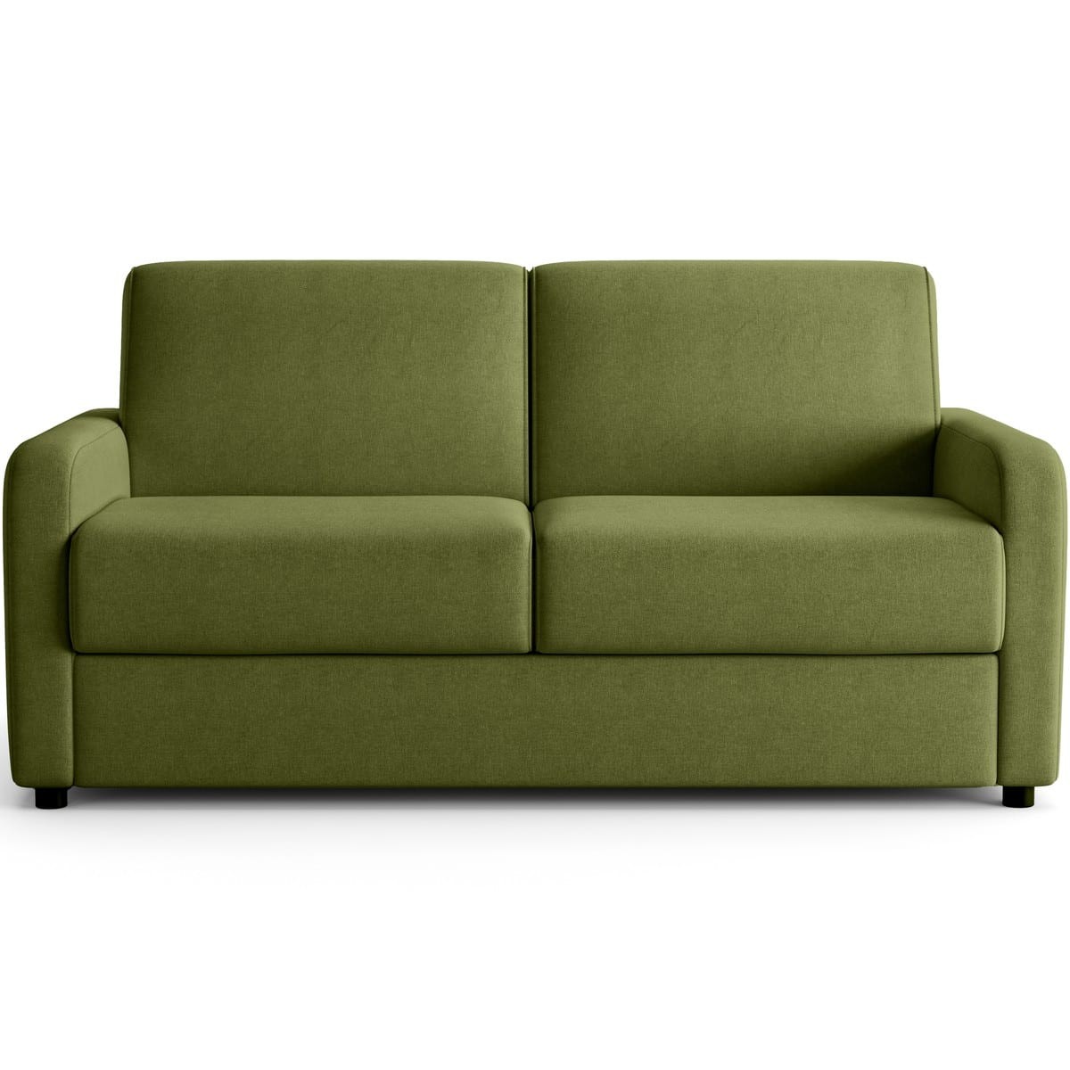 Canapé droit convertible 3 places en tissu chenille - ouverture express - LUMIO vert olive, HOMIFAB