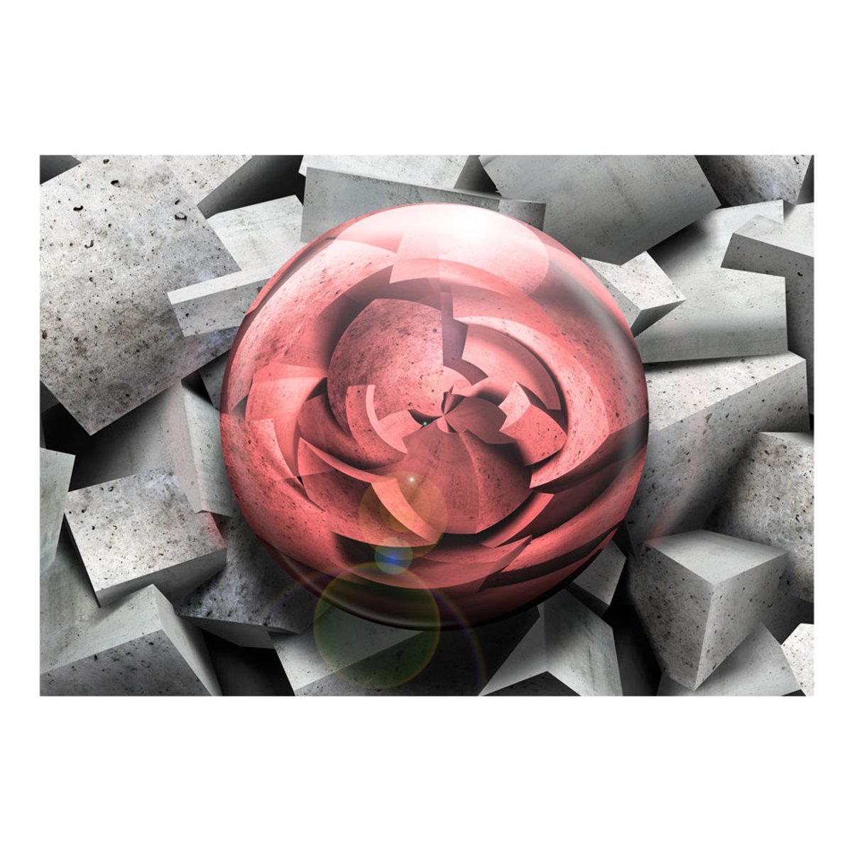 Papier peint intissé panoramique Rose de pierre gris / argent, EDEN
