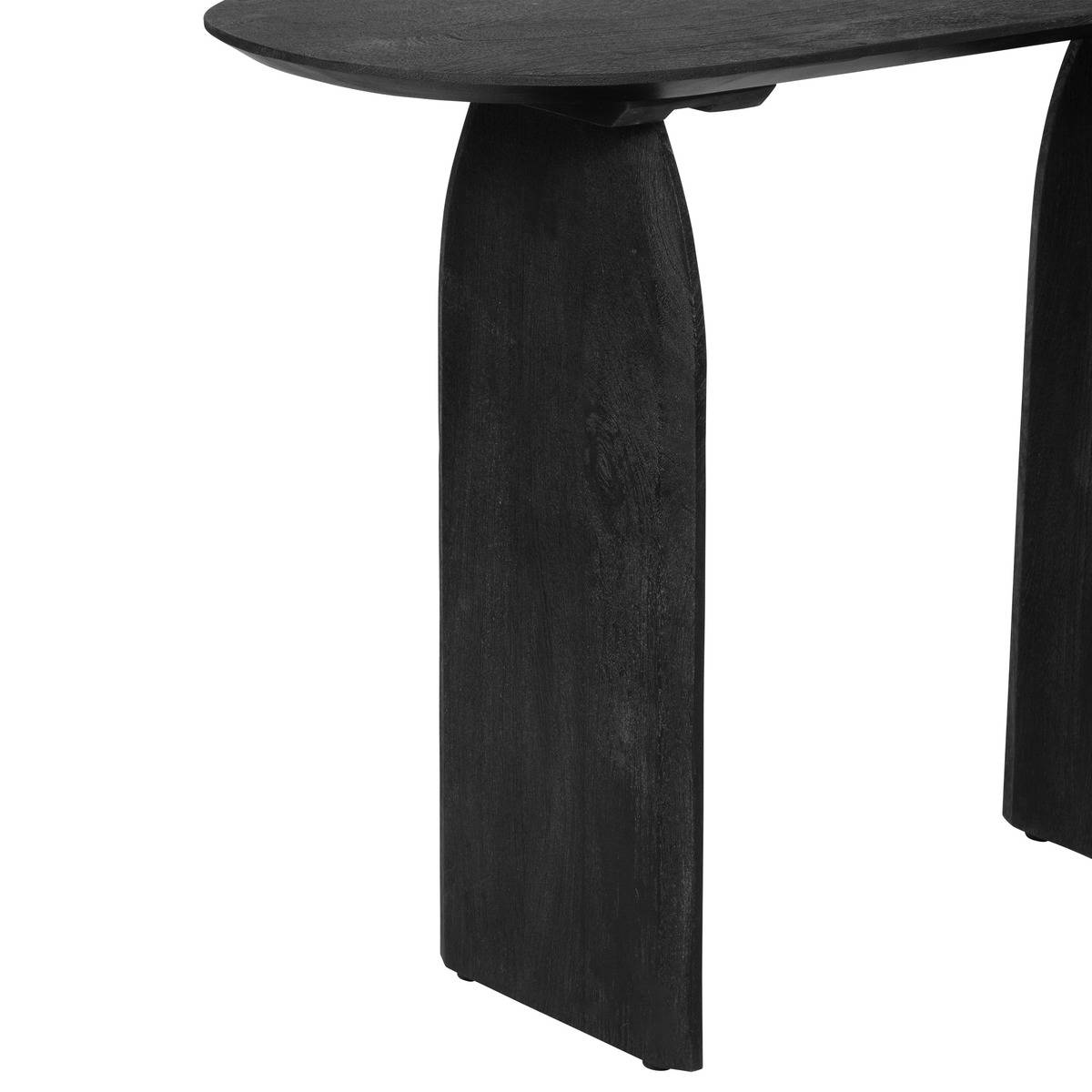 Console plateau ovale en bois de manguier ISANA noir, ATMOSPHERA
