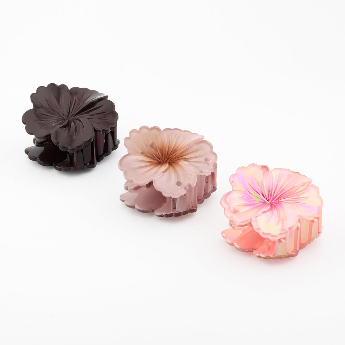 Set de 3 pinces à cheveux fleurs d'hibiscus rose, BALABOOSTE