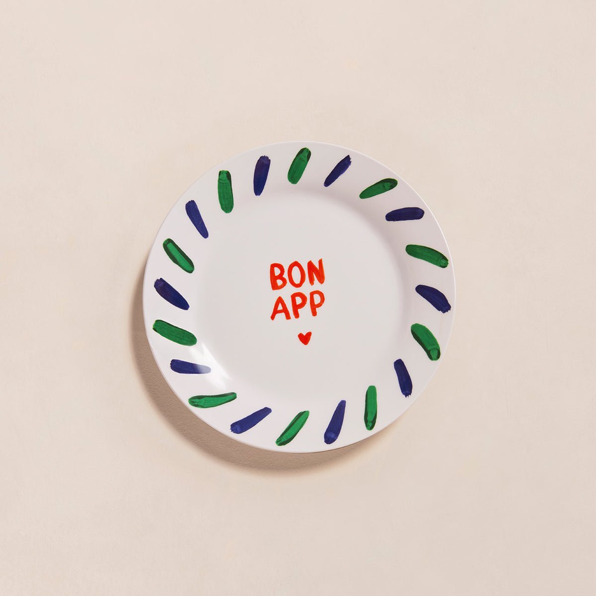 Assiette à dessert Bon app', ICONIQUES blanc - blanc, EMOI EMOI