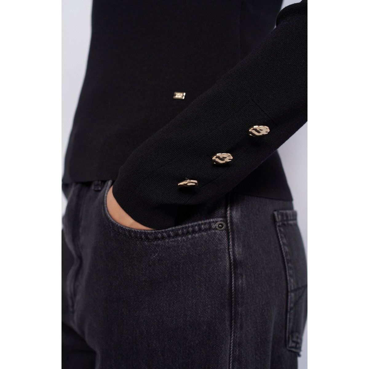 PULL EN MAILLE À COL ROULÉ noir, SALSA JEANS