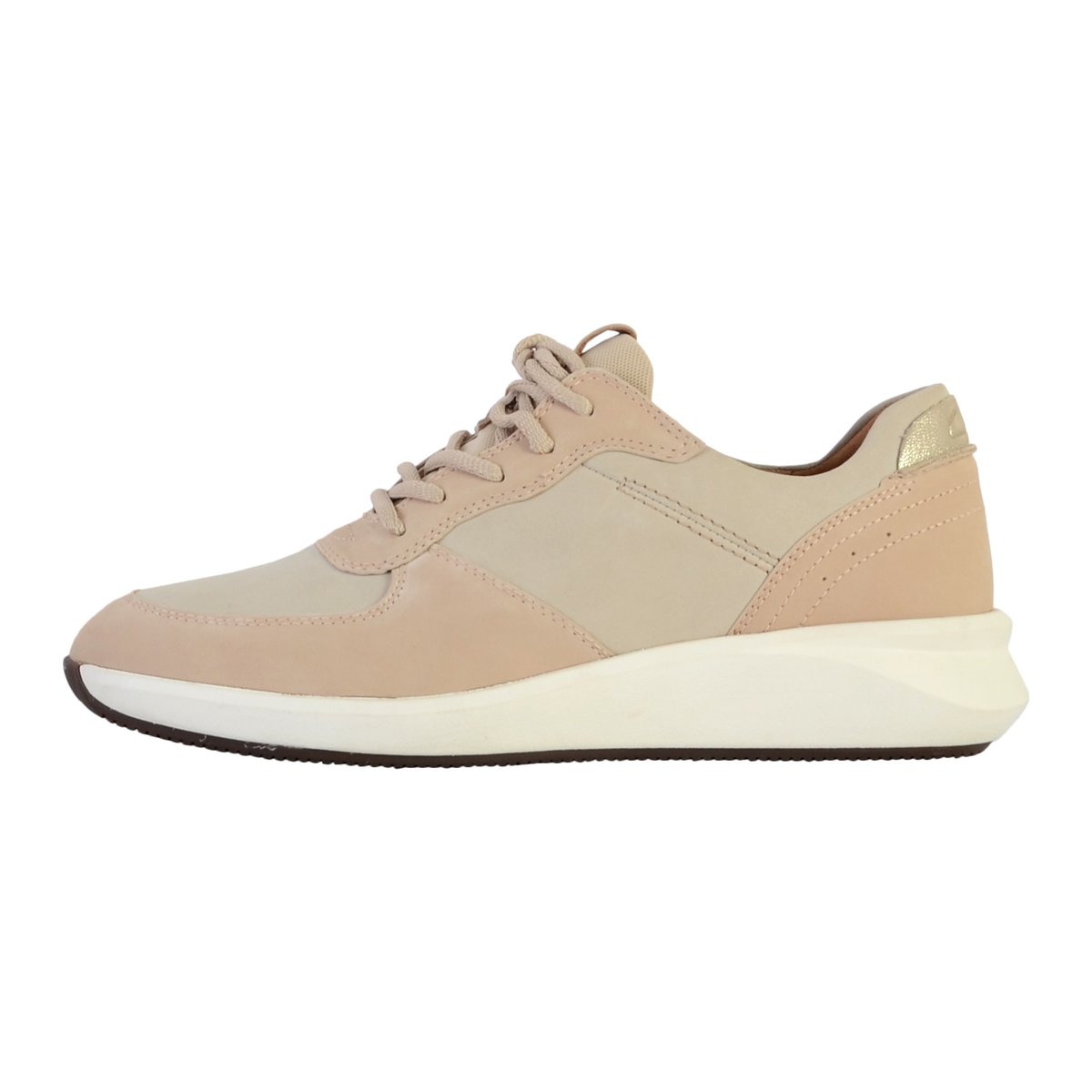Basket Cuir Un Rio Sprint beige combiné, CLARKS