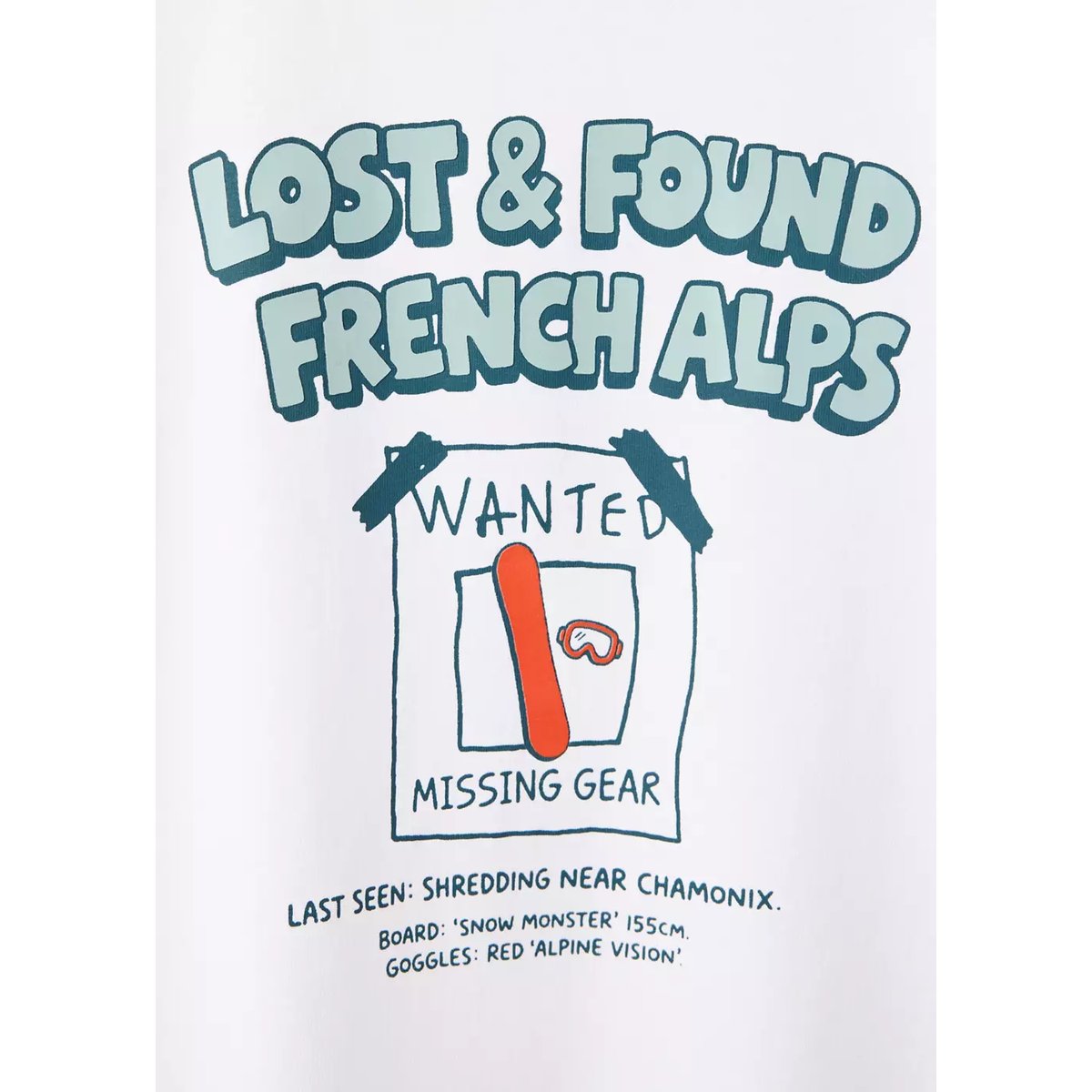 T-shirt imprimé French Alps blanc, MANGO KIDS