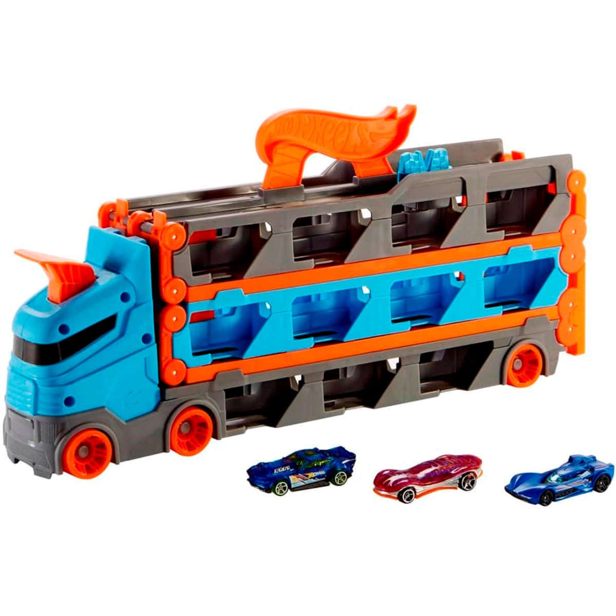Hot Wheels Super Transporteur Extensible multicolore, MATTEL