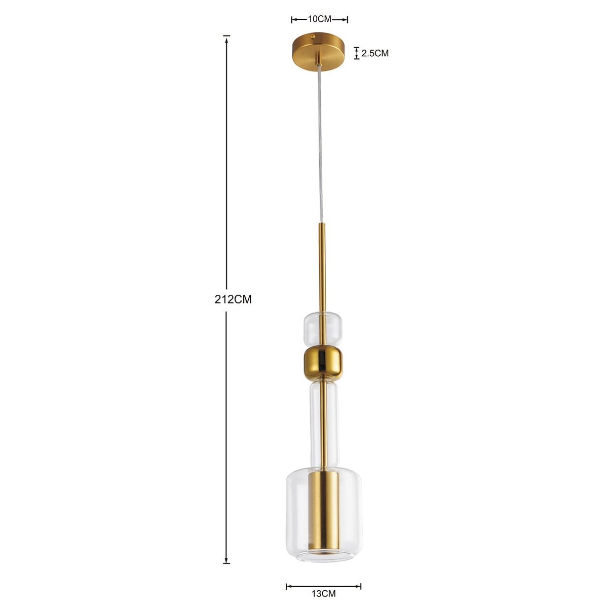 Suspension en verre et acier, CANDY BAR or, KARE DESIGN