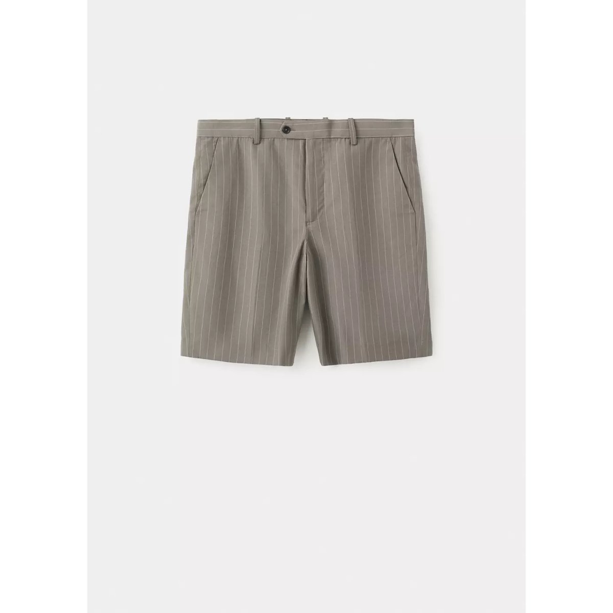 Bermuda à rayures en mélange de lyocell gris vison, MANGO MAN