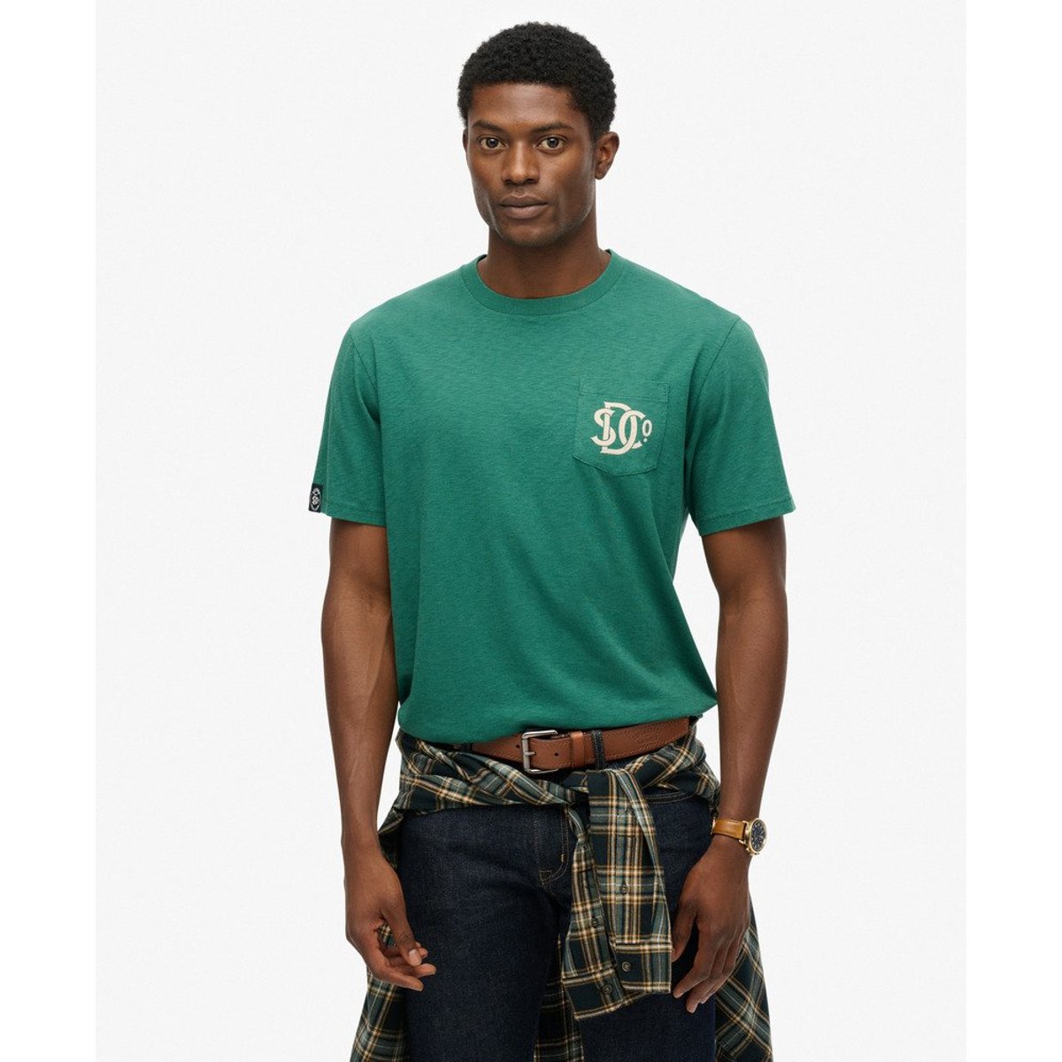 T-shirt Graphique The Merchant Store vert pinède, SUPERDRY