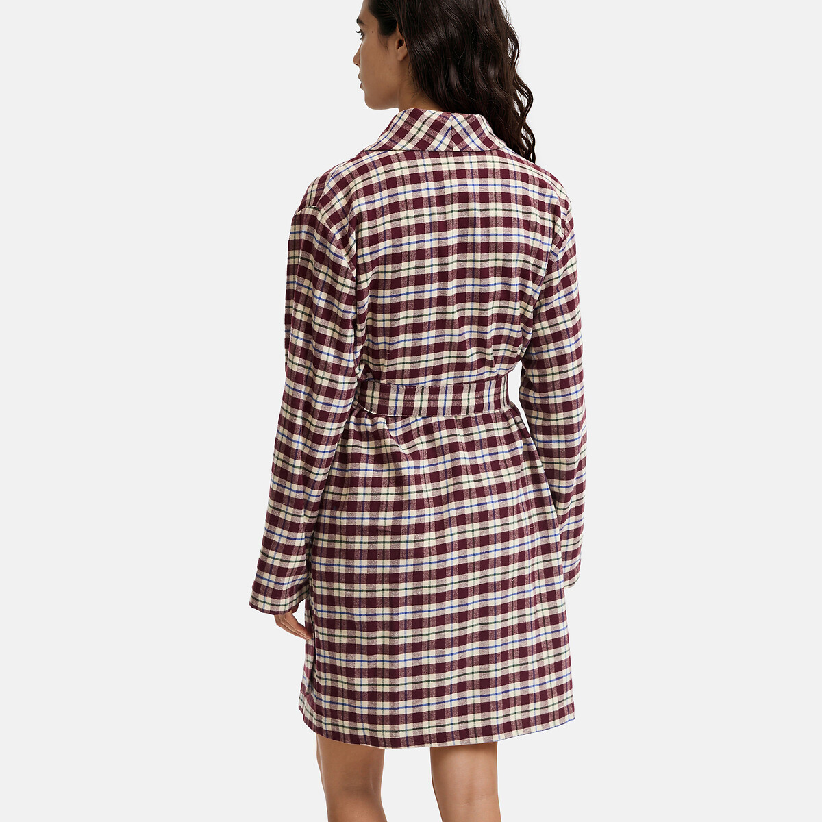 Flanell-Bademantel mit Fleece-Innenseite, Signature MONTAINE kariert, LA REDOUTE COLLECTIONS