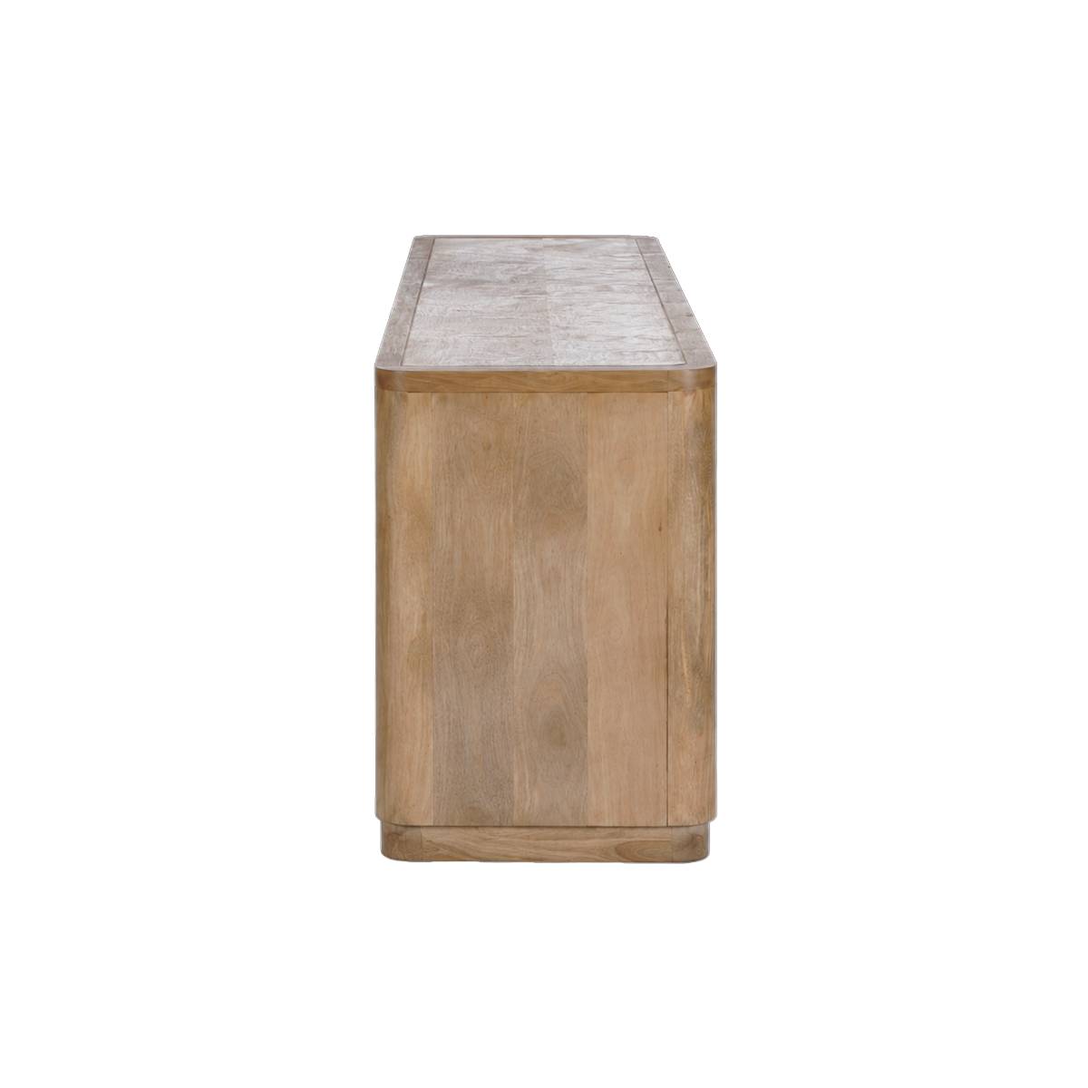 Buffet en bois de manguier et en marbre LUMEYA bois clair, MADE IN MEUBLES