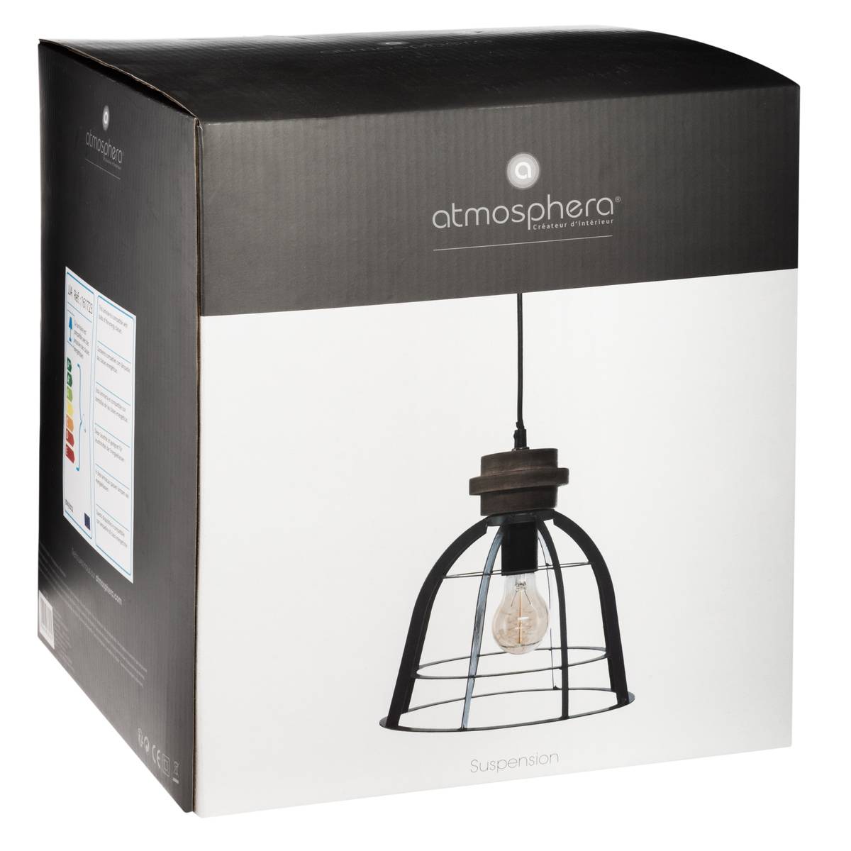 Suspension métal et bois BERRY gris, ATMOSPHERA