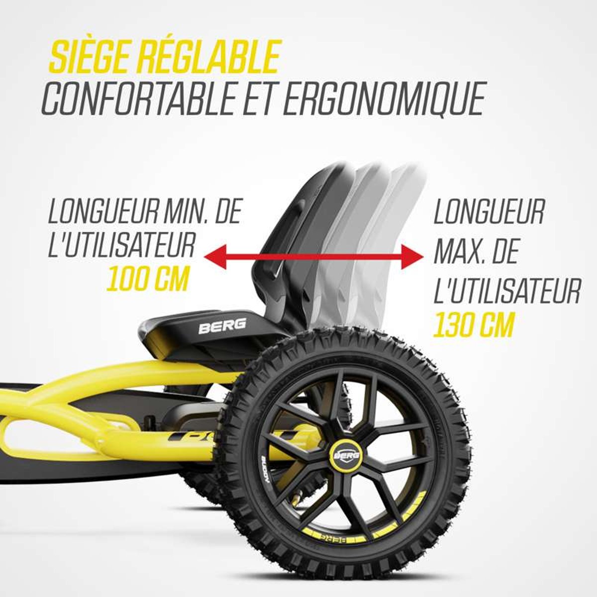 Kart à Pédales pour Enfants, 3+ Ans, Buddy Cross yellow, BERG TOYS