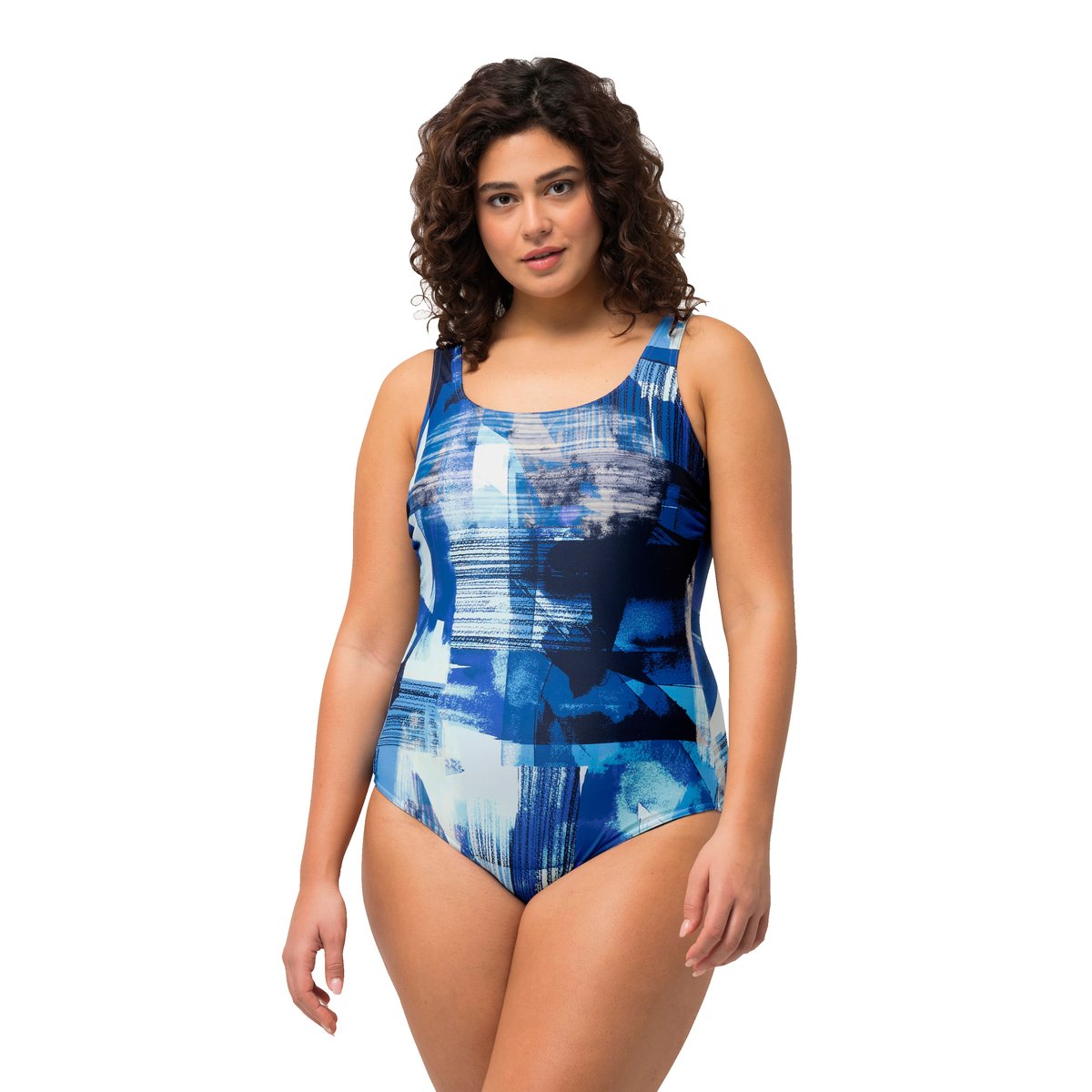 Maillot de bain imprimé. Sans bonnets bleu azur clair, ULLA POPKEN