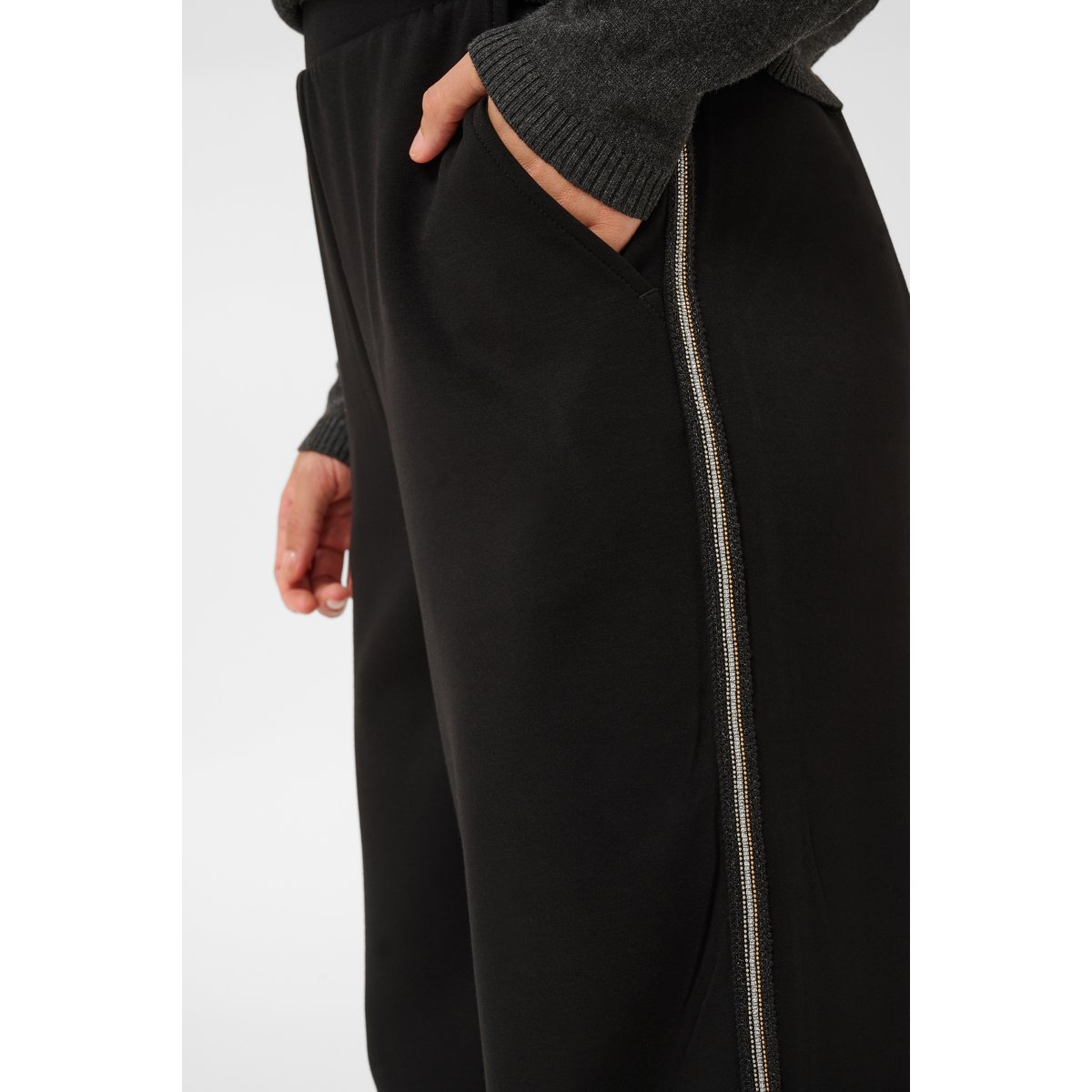 Pantalon en sweat, taille élastiquée noir meteorite, CULTURE