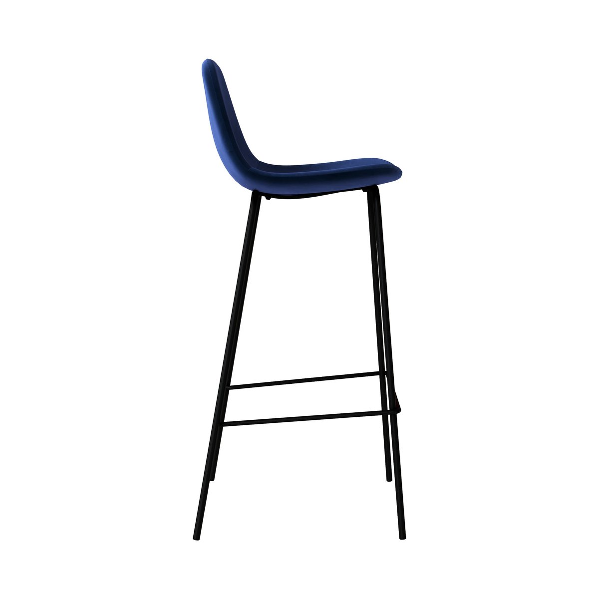 Lot de 2 chaises de bar 75 cm en velours - HENRIK bleu foncé, MAISON PAVANE