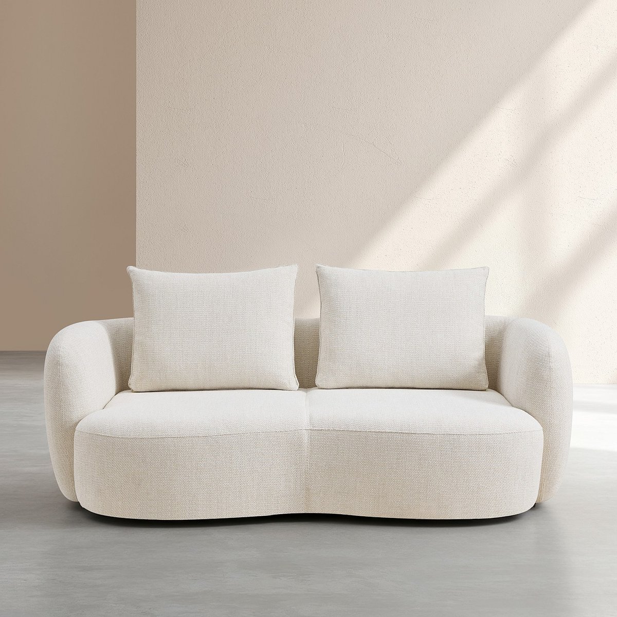Canapé en tissu garni de plumes CAPRI beige, HABITAT