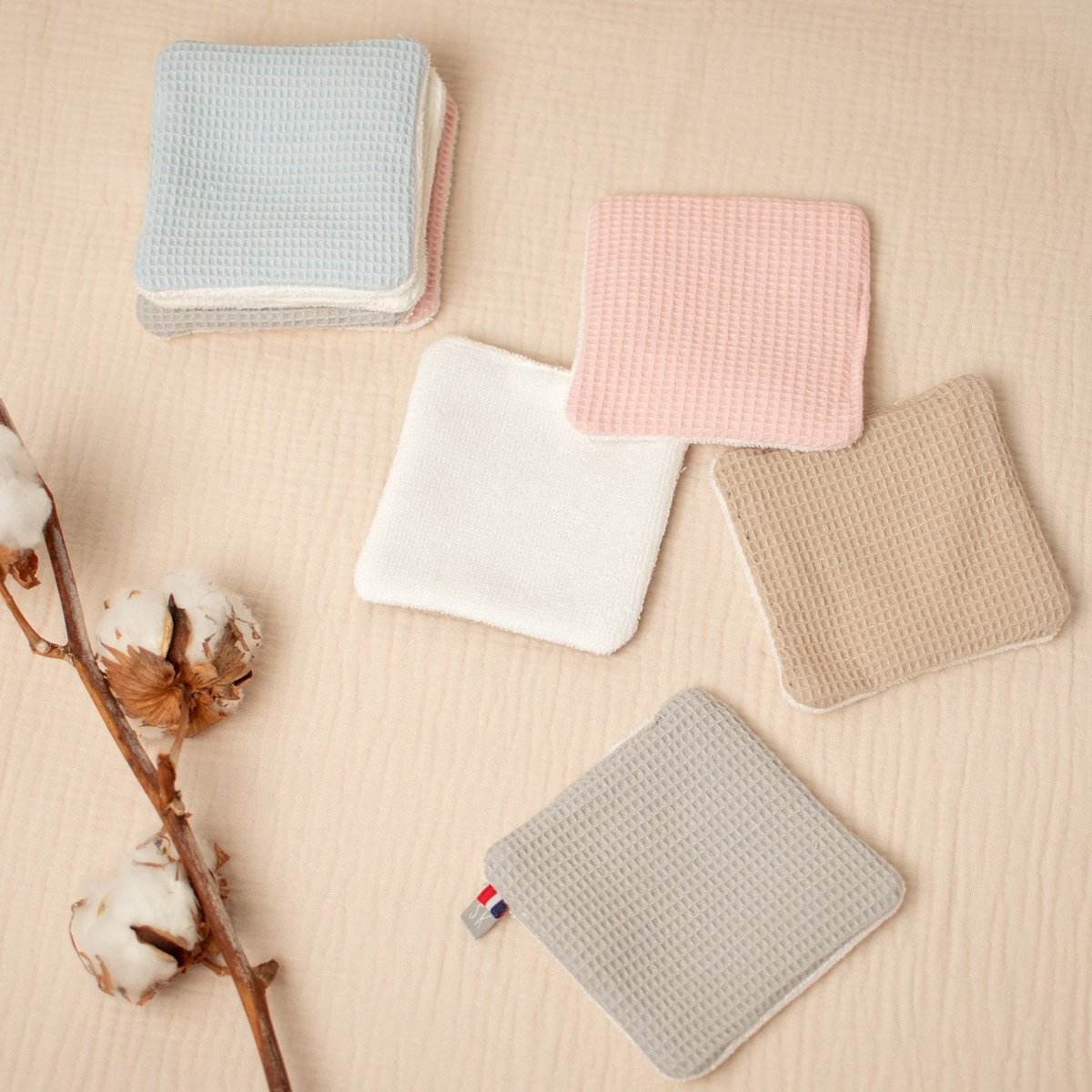 Lingettes bébé lavables 8 pièces multicolore, SEVIRA KIDS