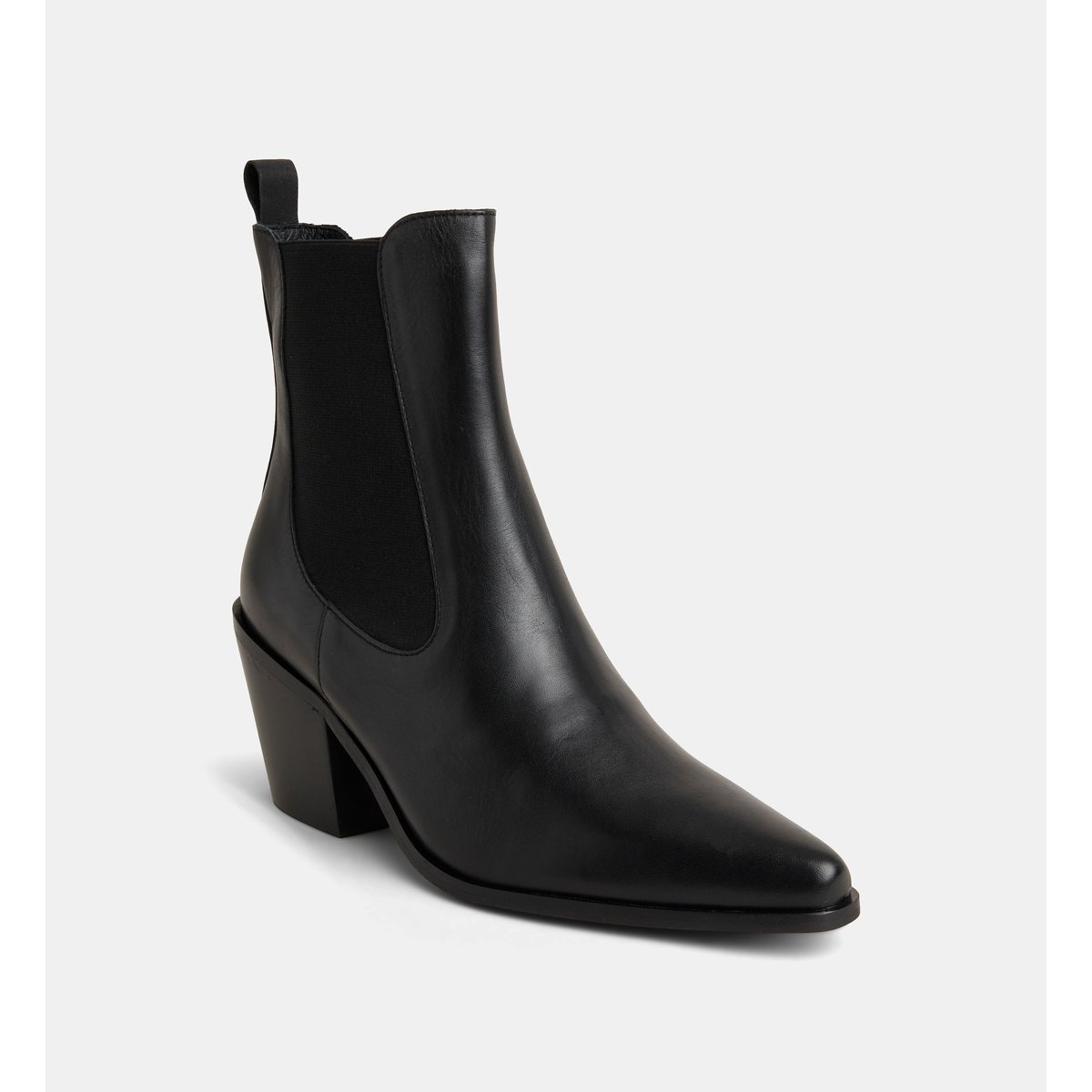 Bottines cecile style western cécile cuir noir, GALERIES LAFAYETTE