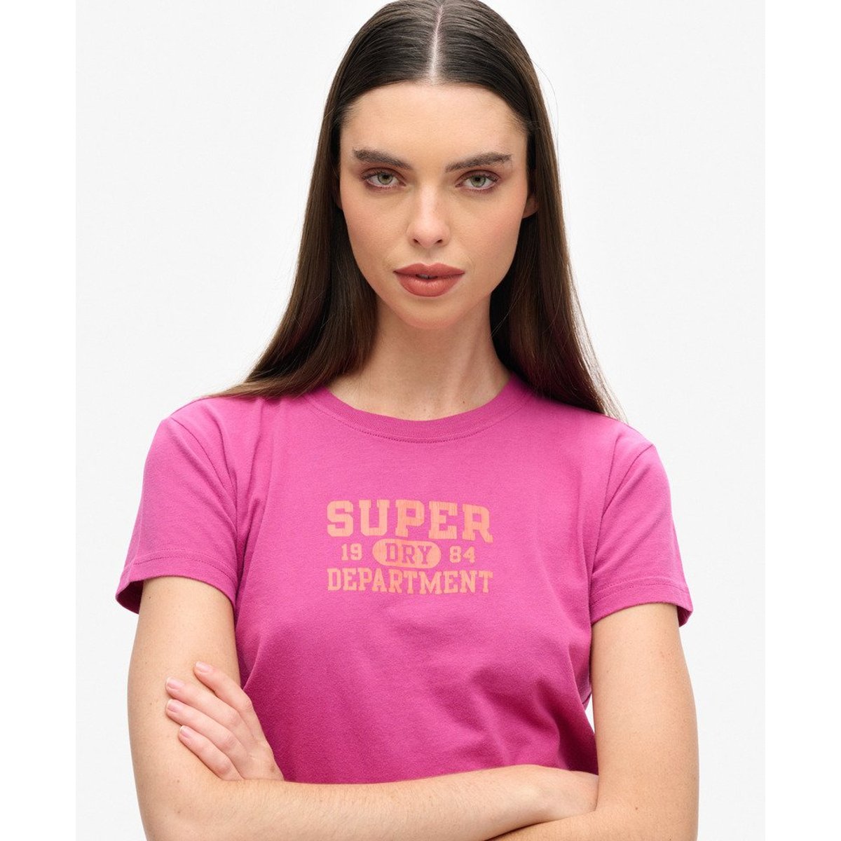 T-shirt ajusté Super Athletics violet baton rouge, SUPERDRY