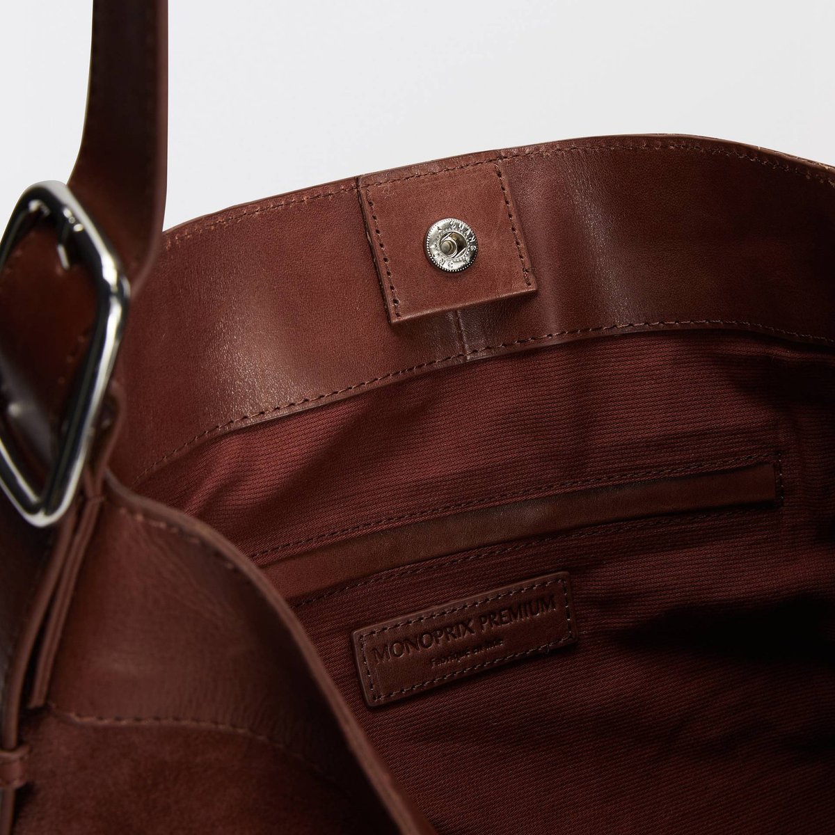 Sac seau en cuir burlat, MONOPRIX
