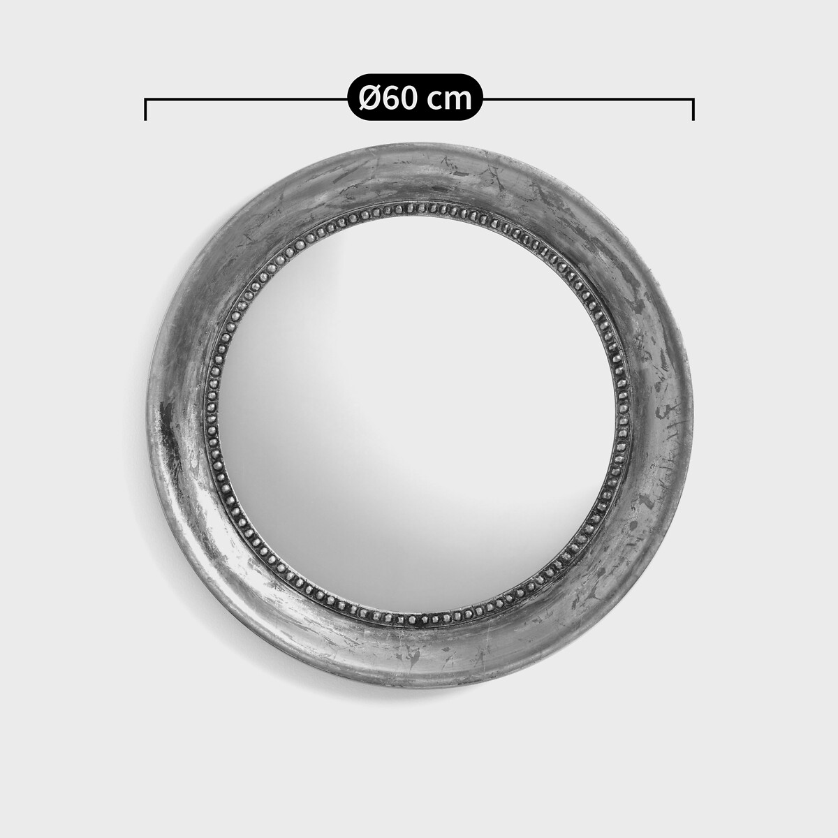 Miroir rond en manguier massif, diamètre 60 cm, AFSAN doré vieilli, LA REDOUTE INTERIEURS