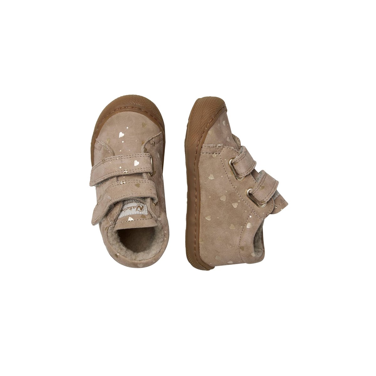 Chaussures premiers pas en suède COCOON VL gris tourterelle, NATURINO