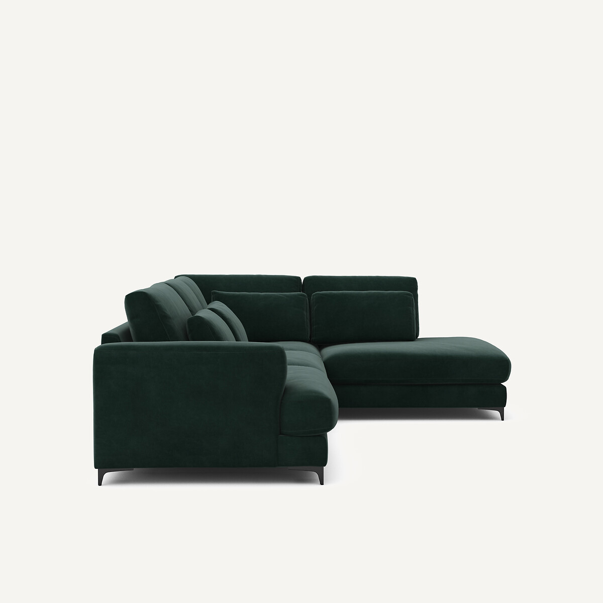 Divano letto angolare destro, velluto, Marsile verde zar , AM.PM