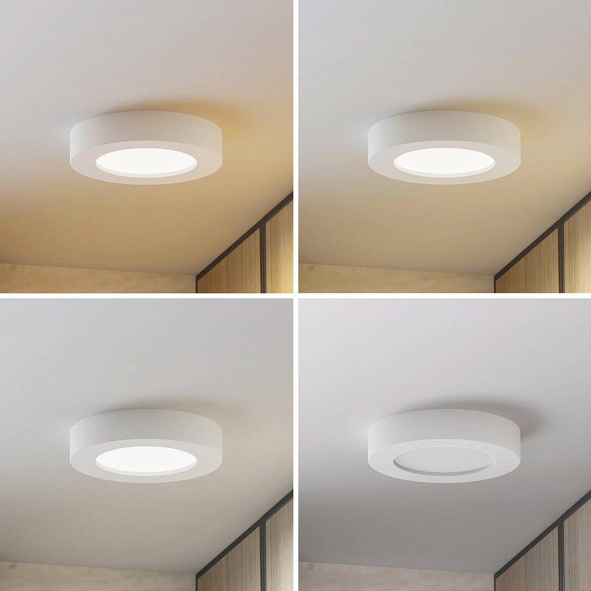 Plafonnier en aluminium moderneLED, Edwina blanc, PRIOS