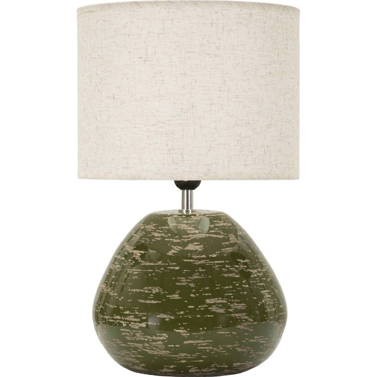 Lampe à poser en céramique abat-jour textile vert, RECOLLECTION