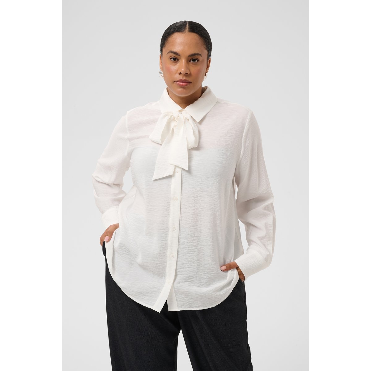 Chemise à manches longues blanc chalk, KAFFE CURVE