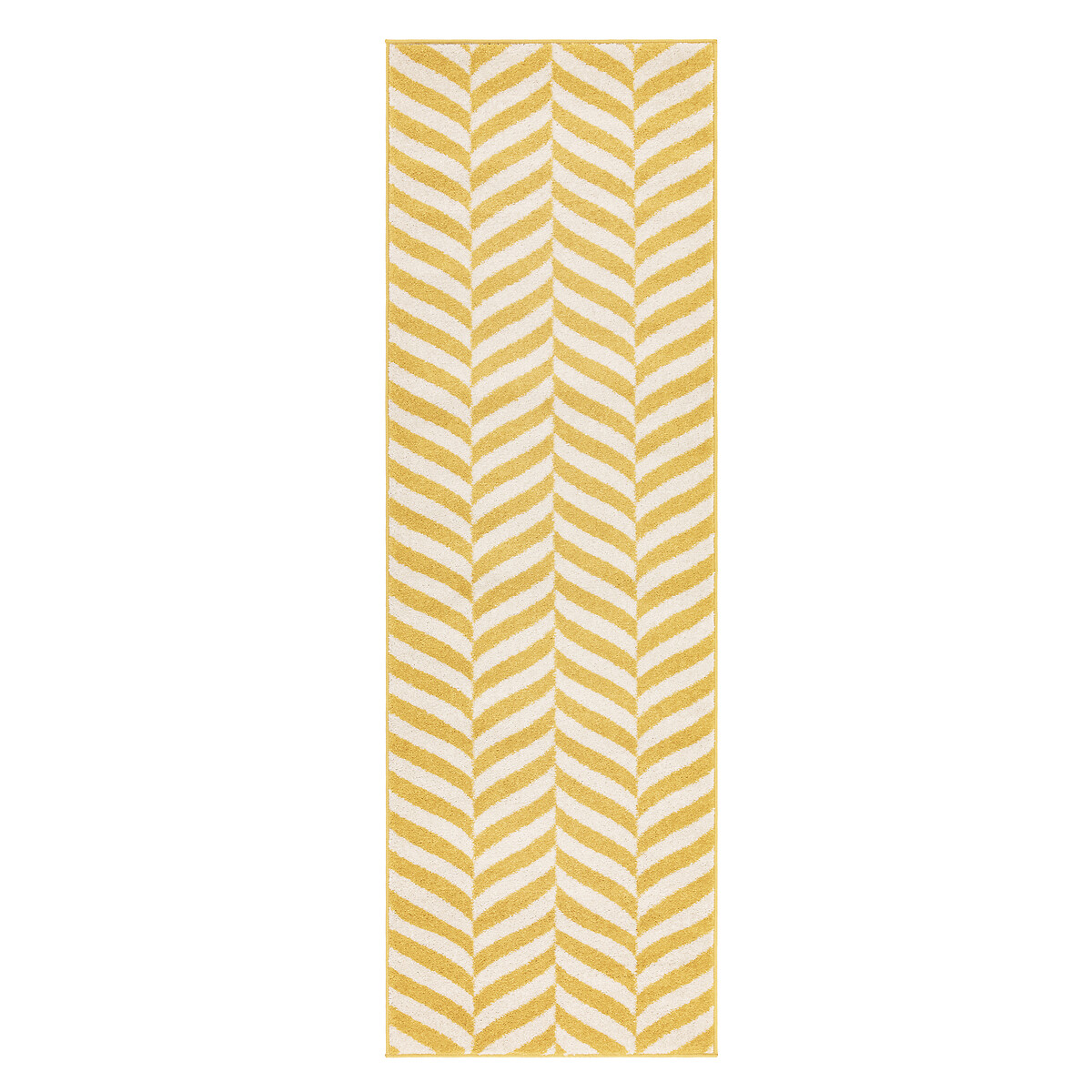 Chevron Flatweave Runner Rug - 240x66cm yellow, SO'HOME