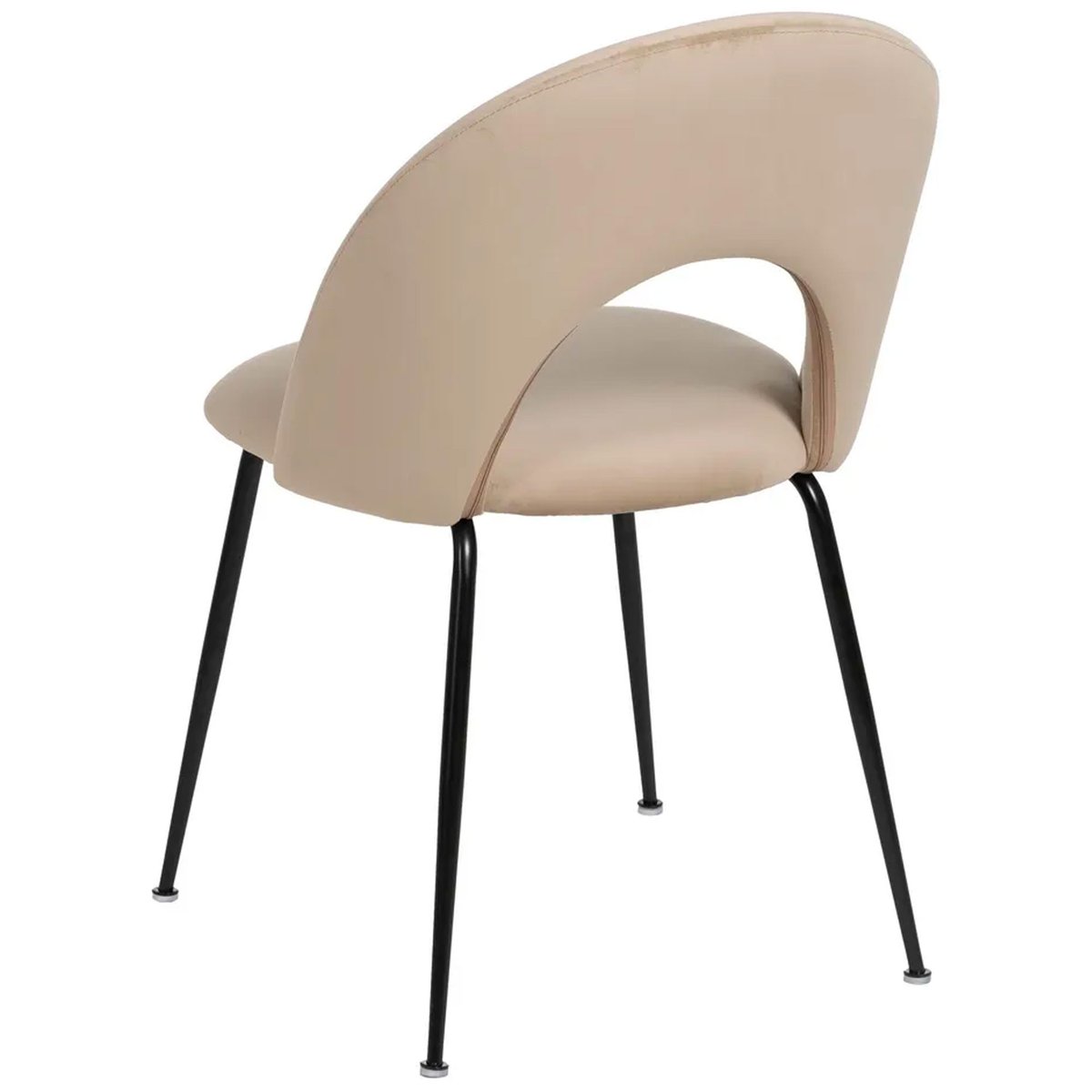 Chaise en velours beige et métal noir 49x60x81cm vert, WADIGA
