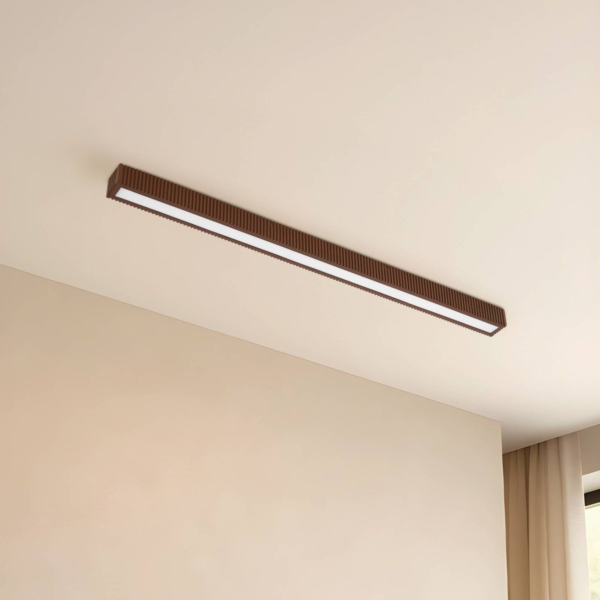Plafonnier en bois designLED, Emara chêne foncé, noir, blanc, LUCANDE