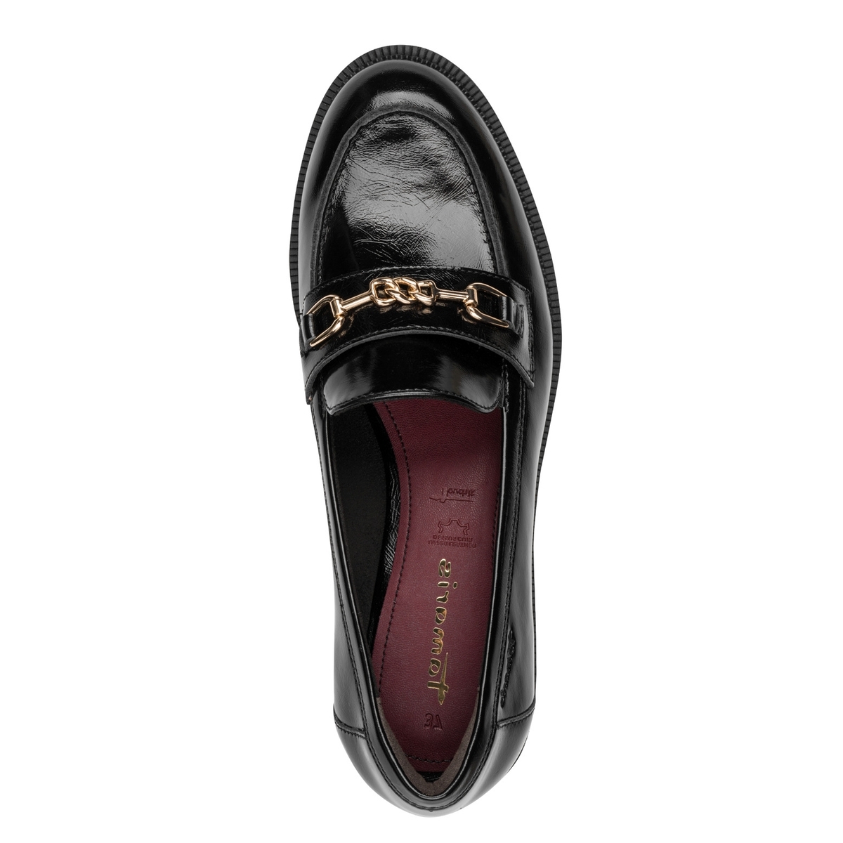 Slipper en cuir noir, TAMARIS