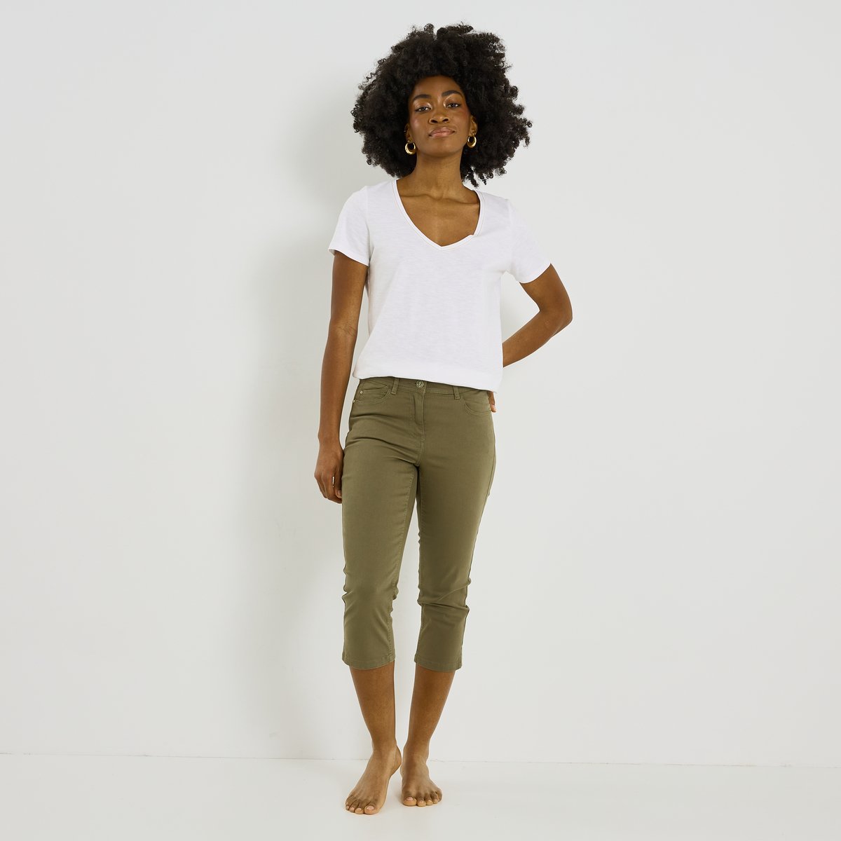 Jean corsaire vert kaki, GRAIN DE MALICE
