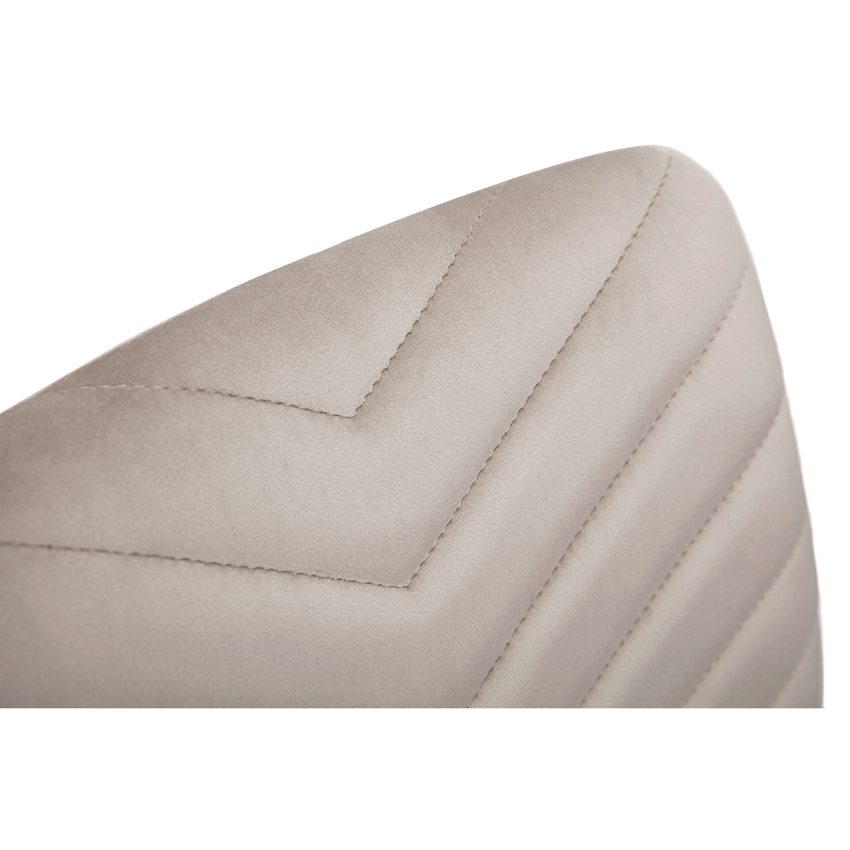 Chaises design en tissu velours et pieds métal (lot de 2) PUMPKIN taupe, MILIBOO