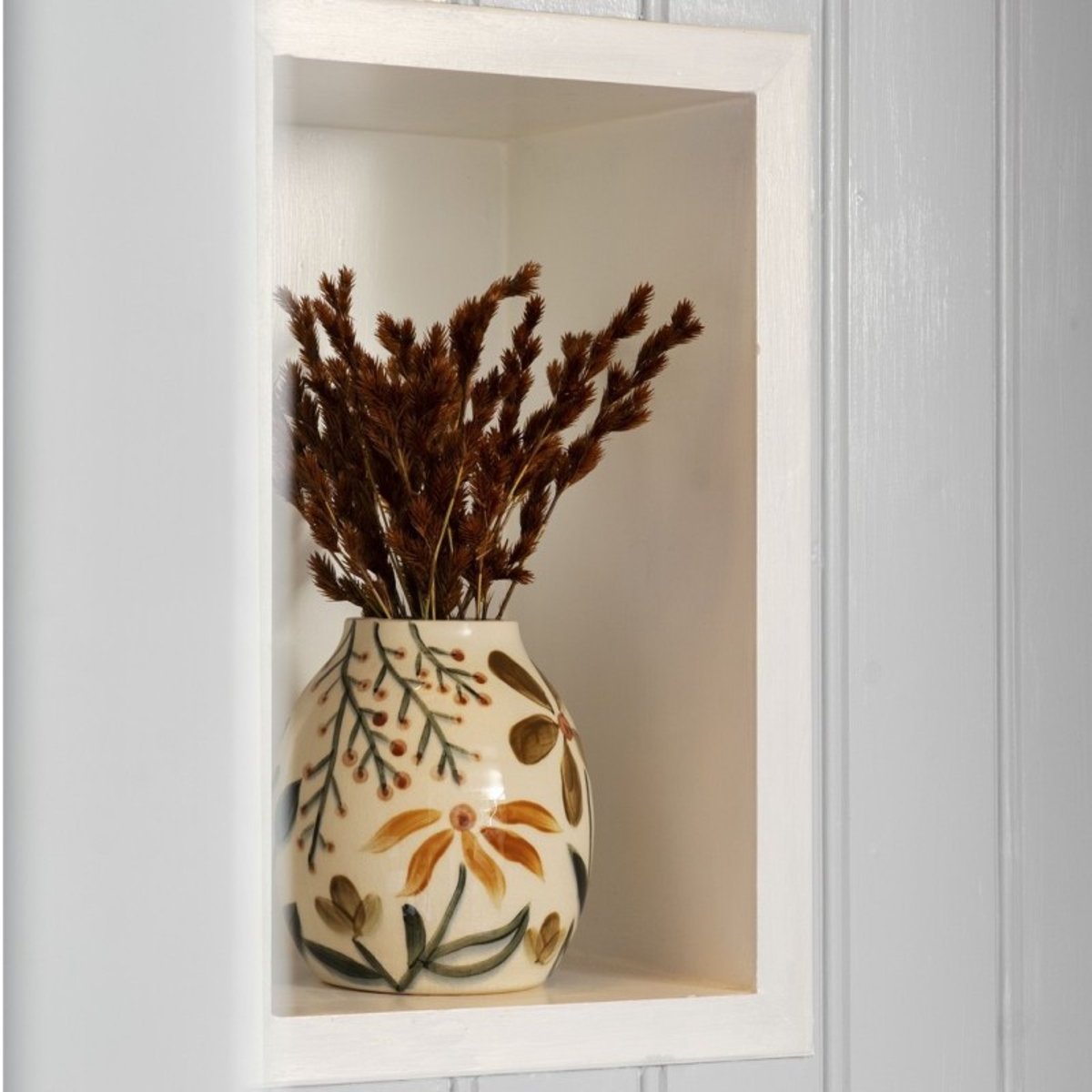 Petit vase grès peint floral multicolore, MADAM STOLTZ