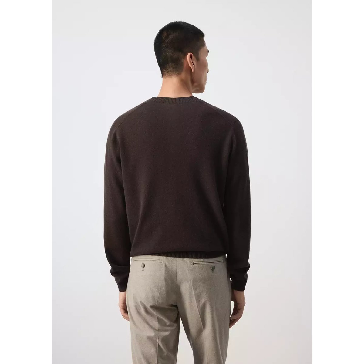 Cardigan 100 % laine maille fine chocolat, MANGO MAN
