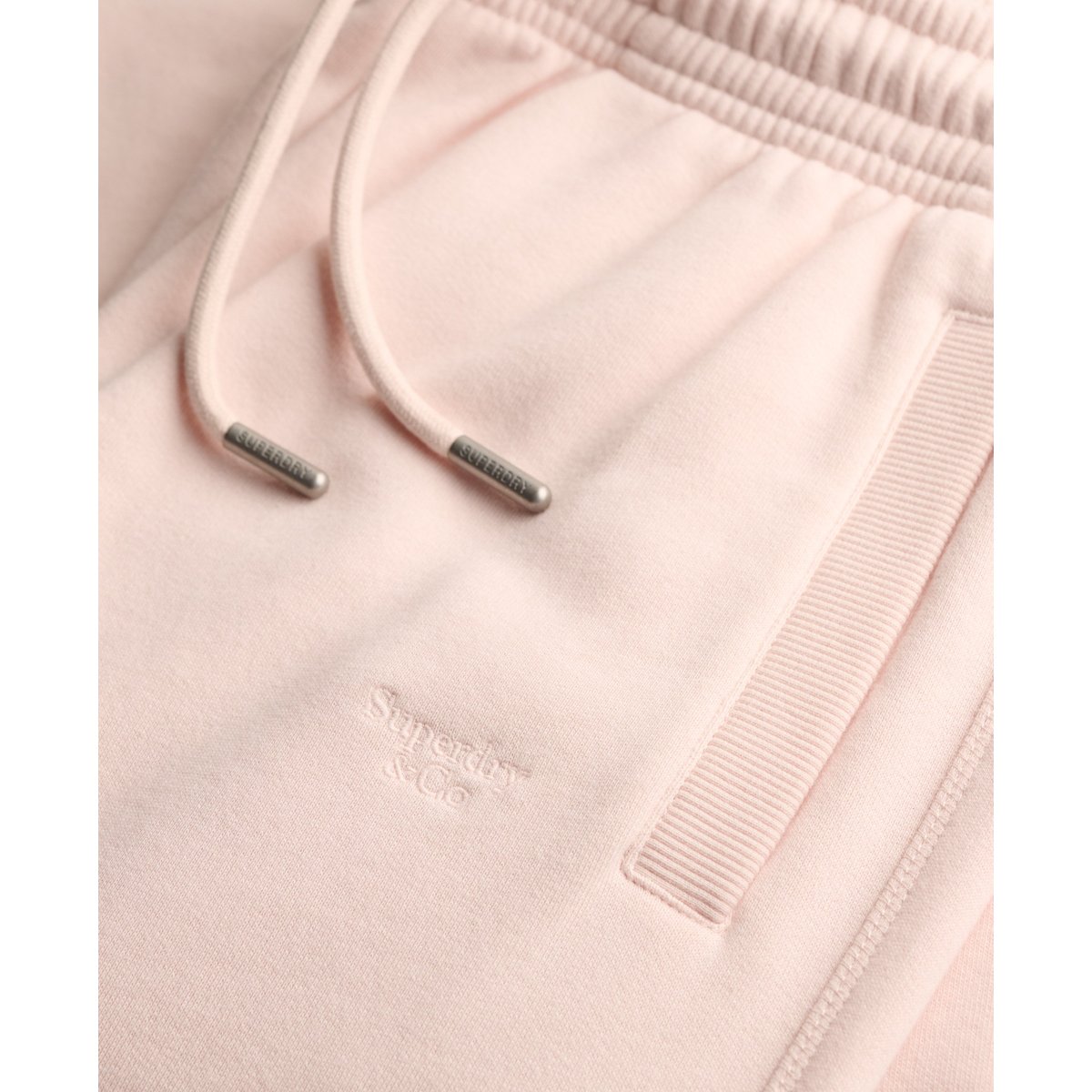 Joggers Signature à Poignets Brodés rose poudré, SUPERDRY