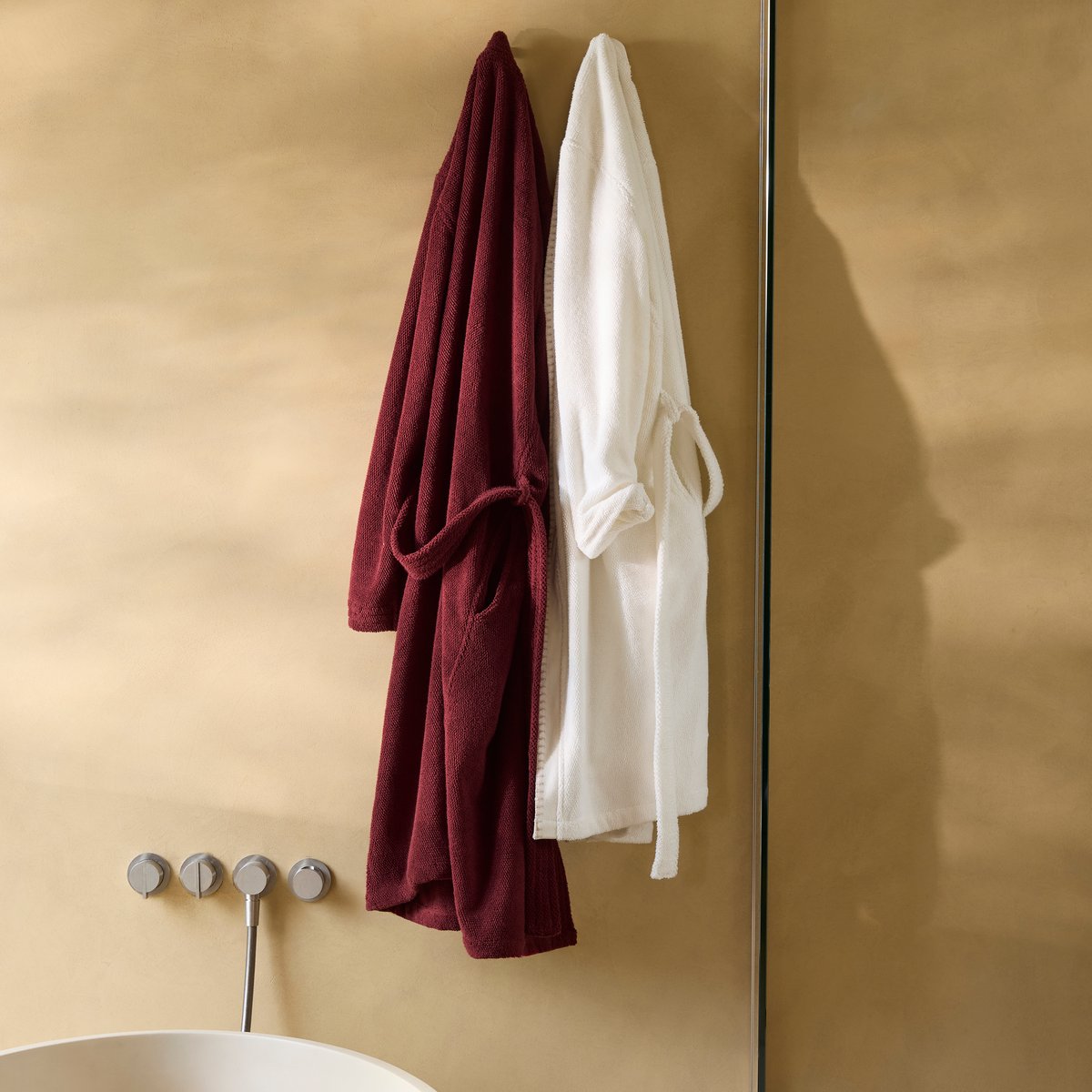 Peignoir col kimono coton OPALYS barolo, CARRE BLANC