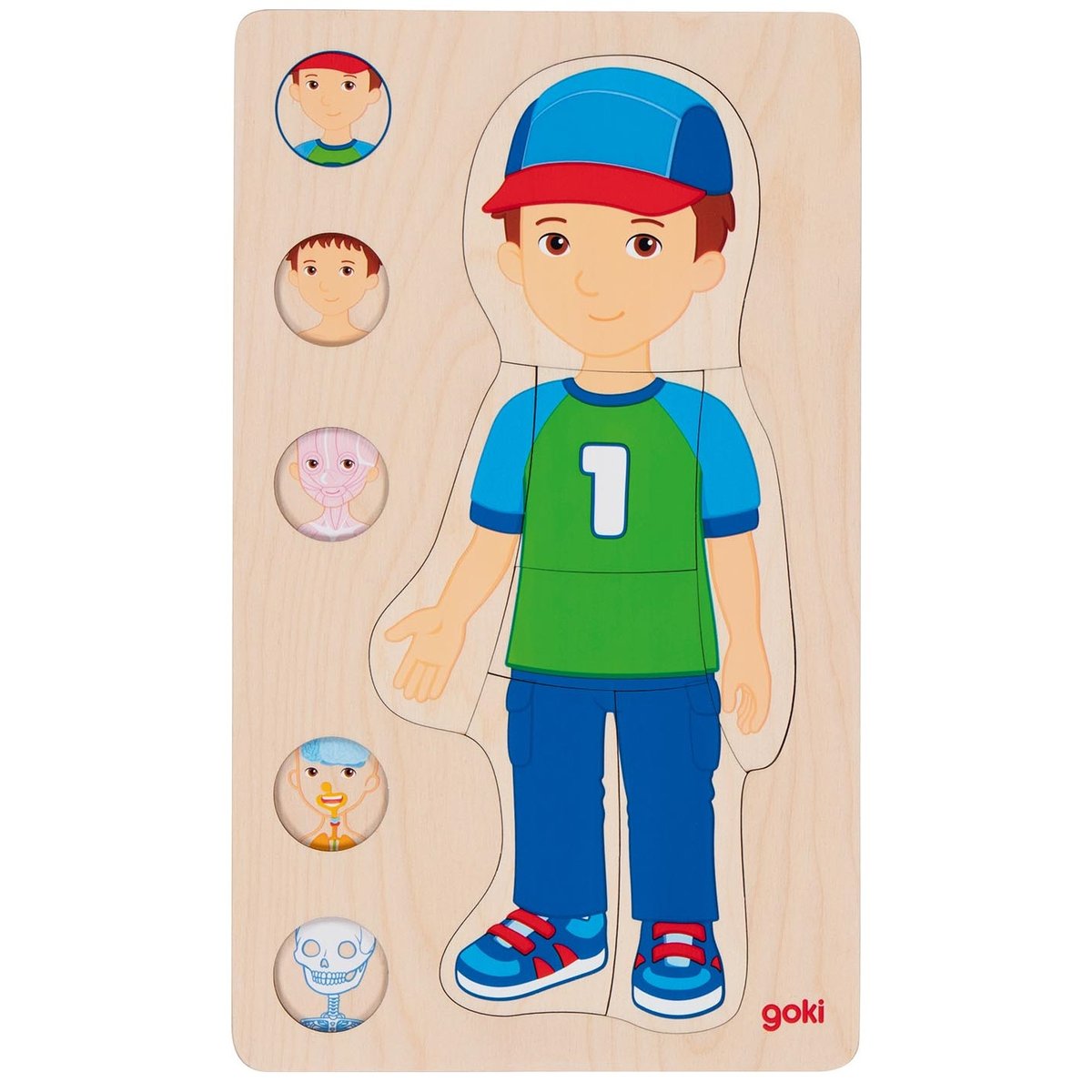 Puzzle corps humain, garçon beige, GOKI