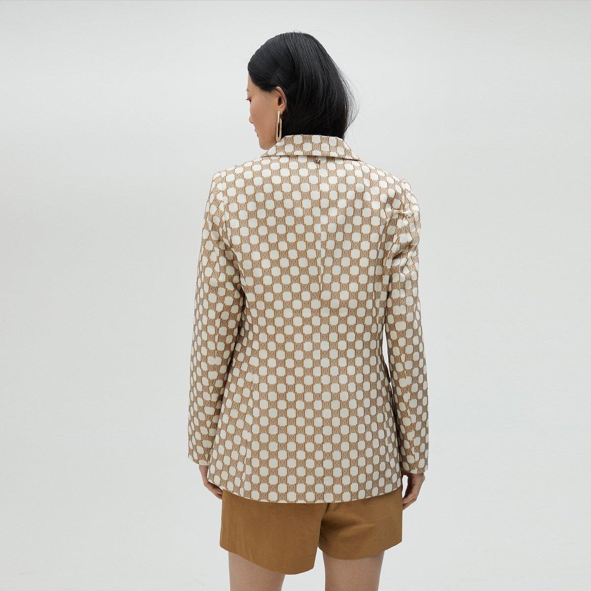 Blazer à manches longues avec col à revers marron clair, LOLA CASADEMUNT