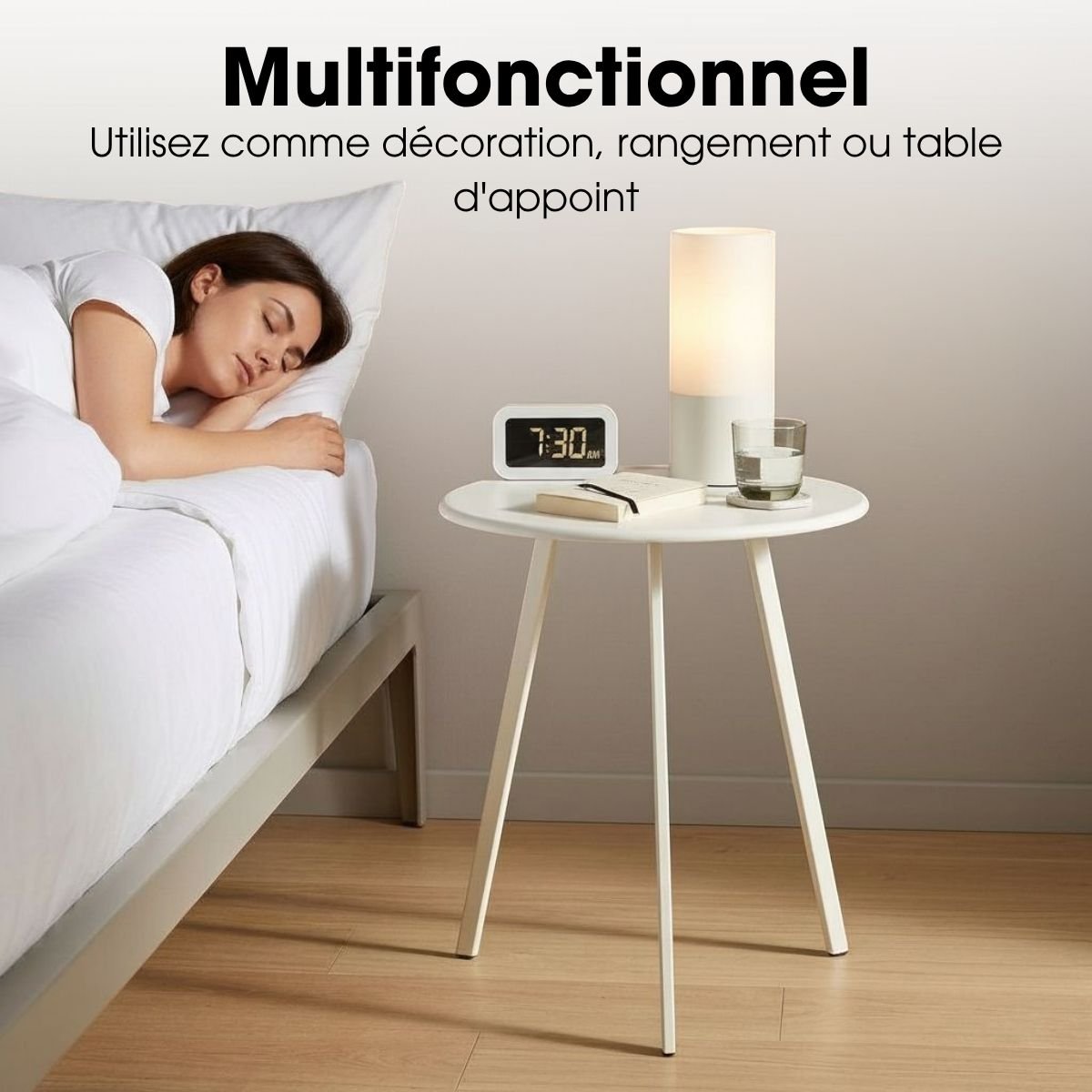Table d’appoint SEATLE crème, MICA DECORATIONS