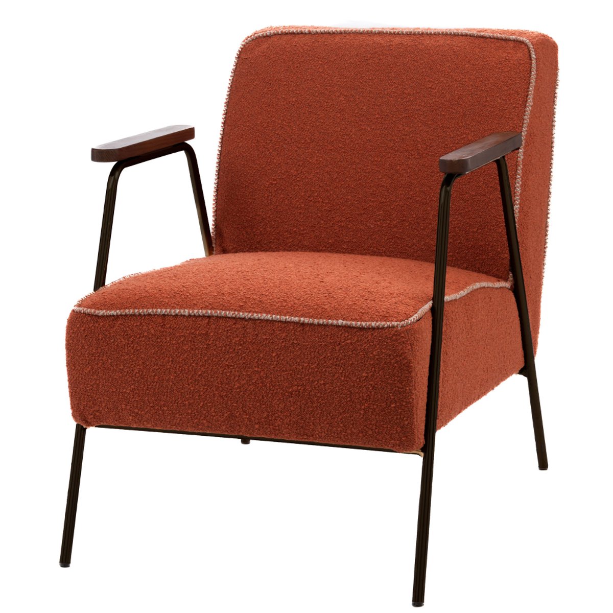 Fauteuil en tissu chiné   Huggy orange, AMADEUS