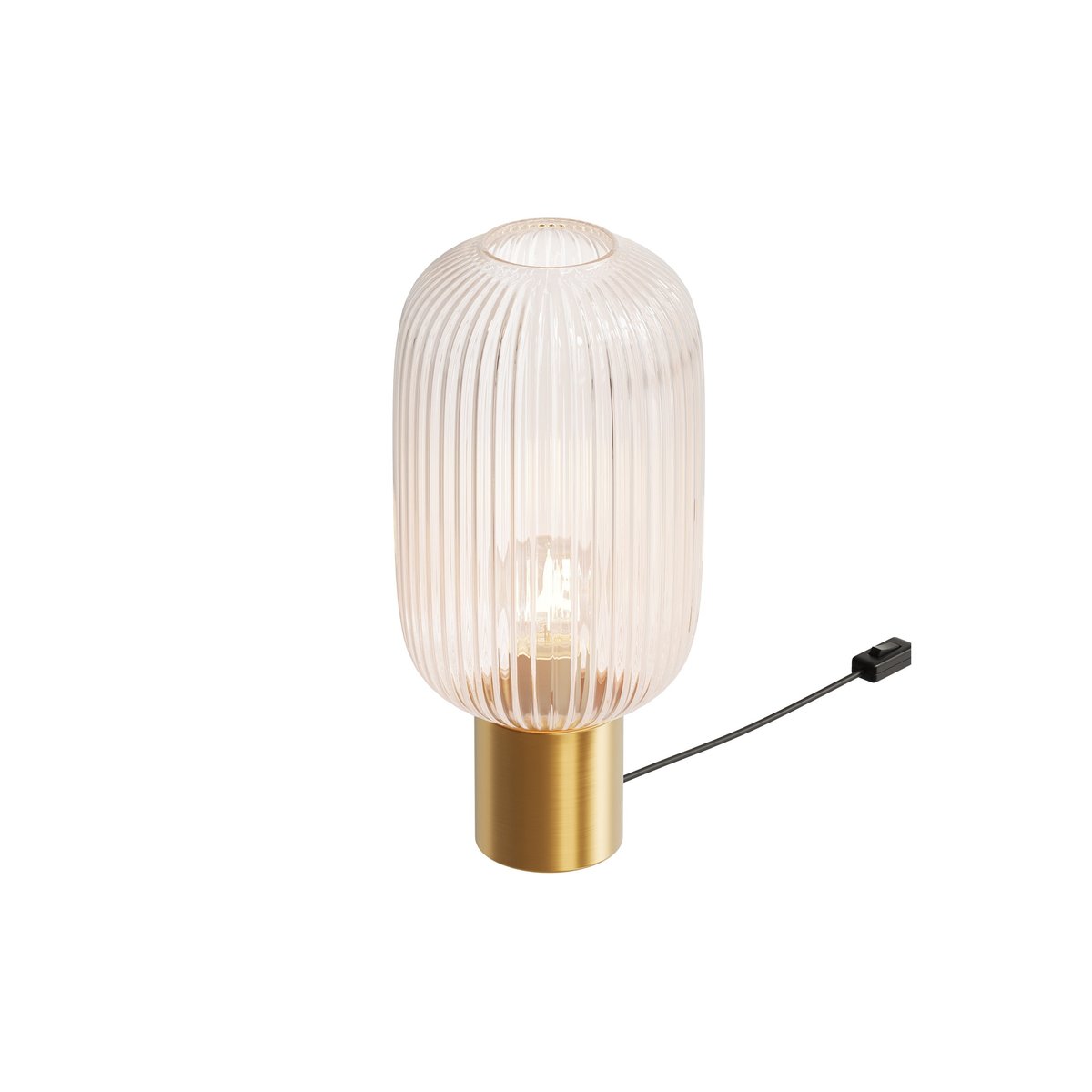 Lampe en verre cannelé - LOU transparent, MAISON PAVANE