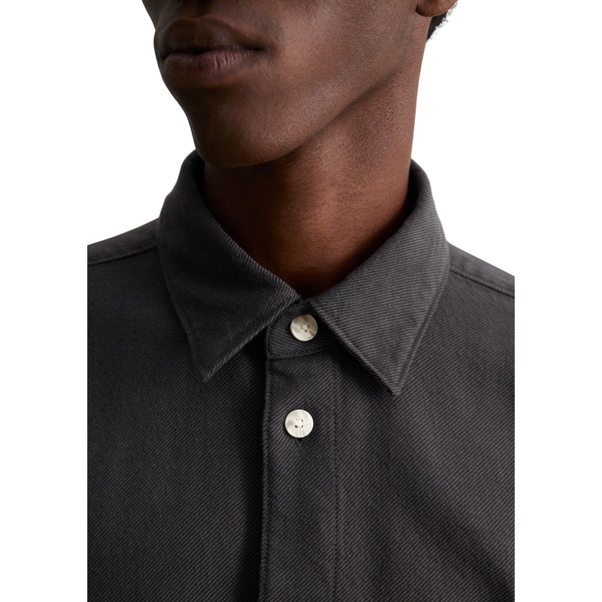 Chemise coupe classique en twill de coton bio doux noir, MARC O’POLO DENIM