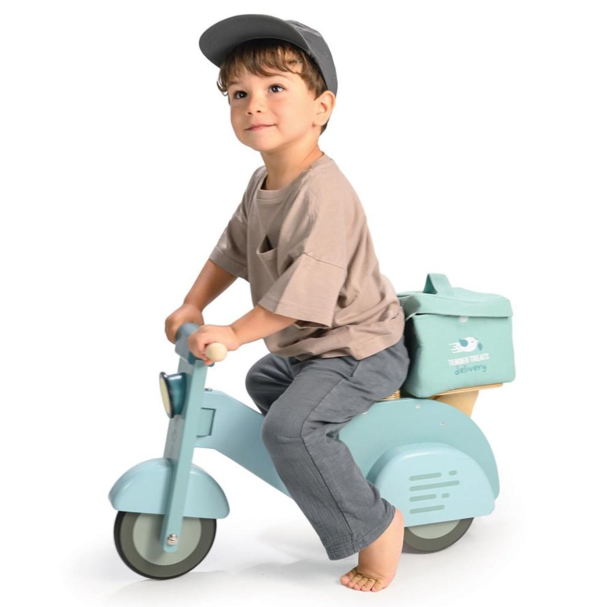 Porteur Scooter Avec Panier bleu, TENDER LEAF TOYS