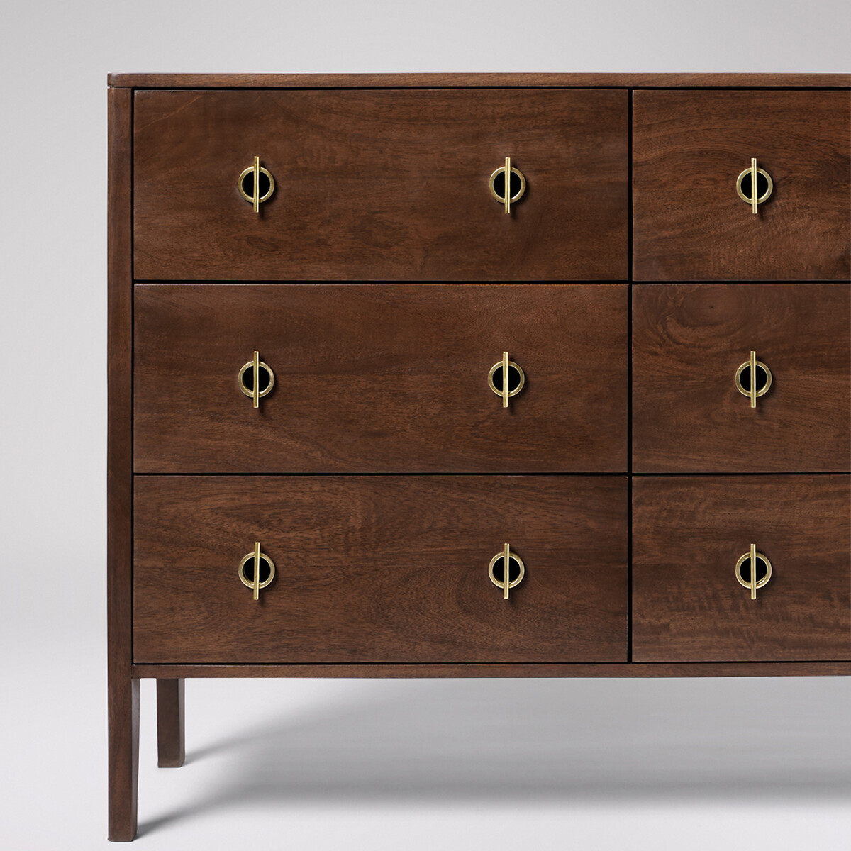 Morse Mango Wood 6 Drawer Chest Of Drawers dark brown, SWOON