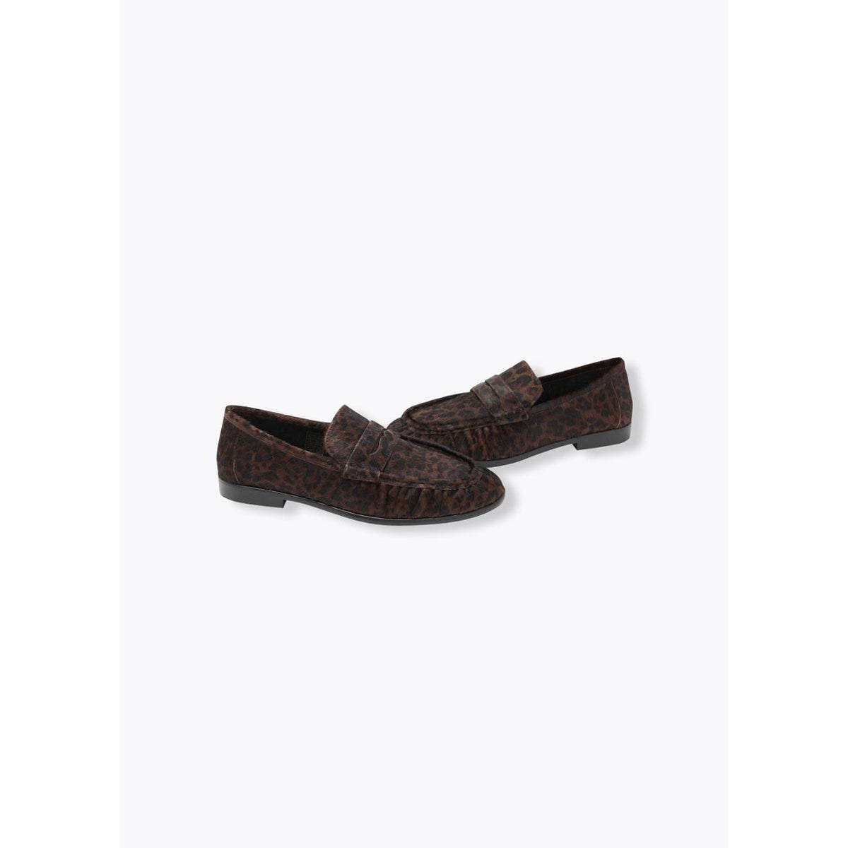 Mocassins léopard en cuir marron, PROMOD